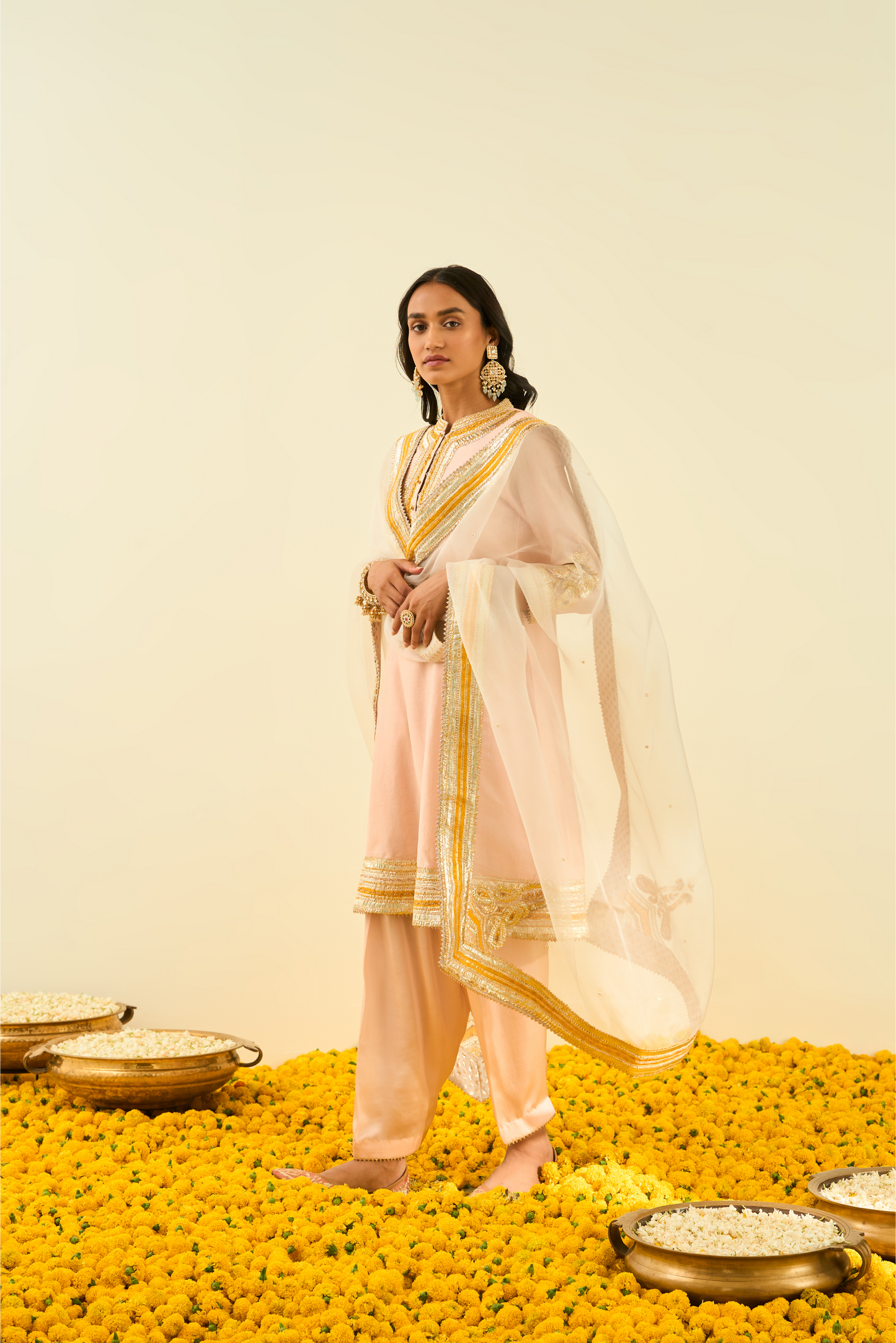 Sadirah Kurta with Salwar and Dupatta - Rosepink