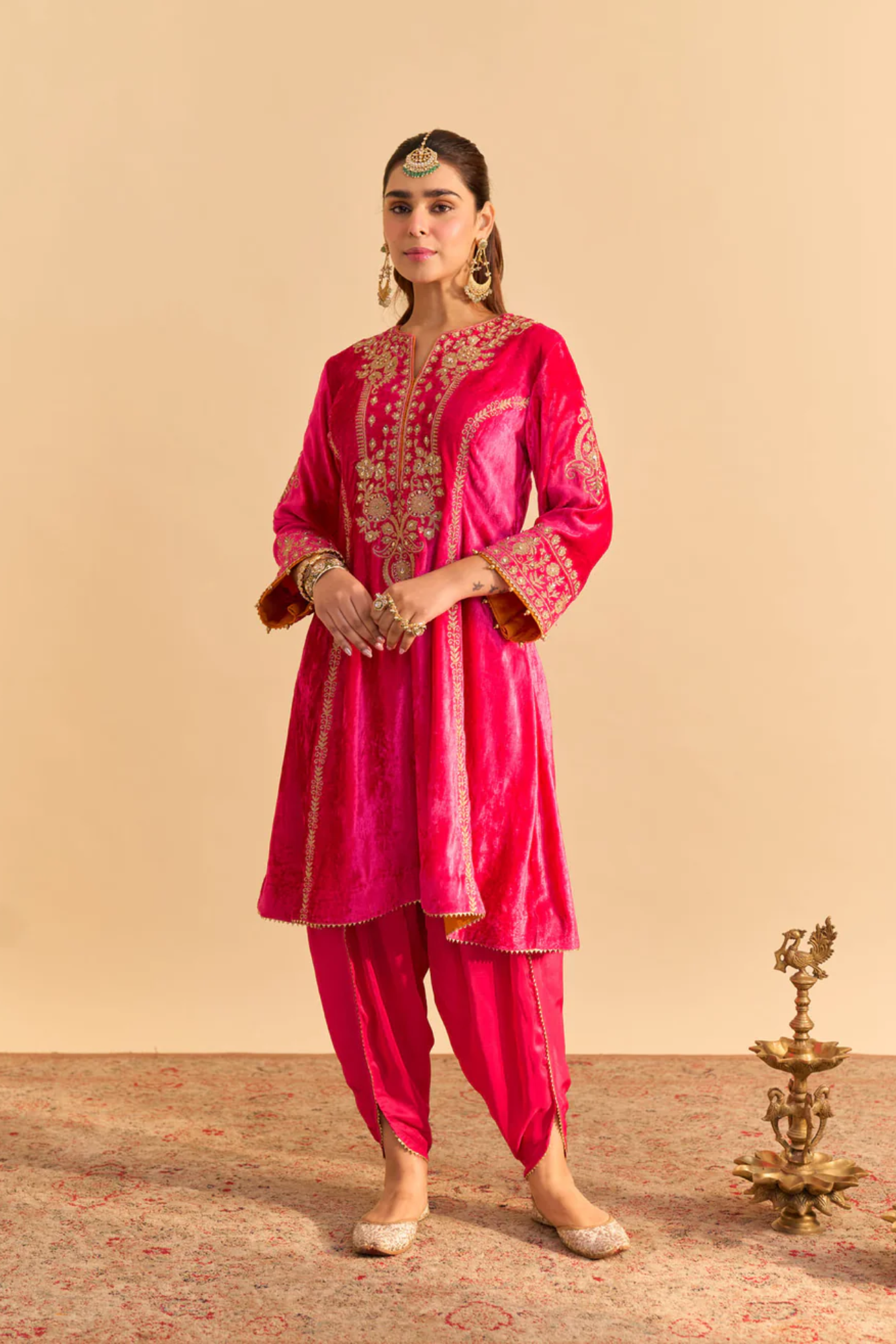 Ziara - Hotpink Kurta with Dhoti