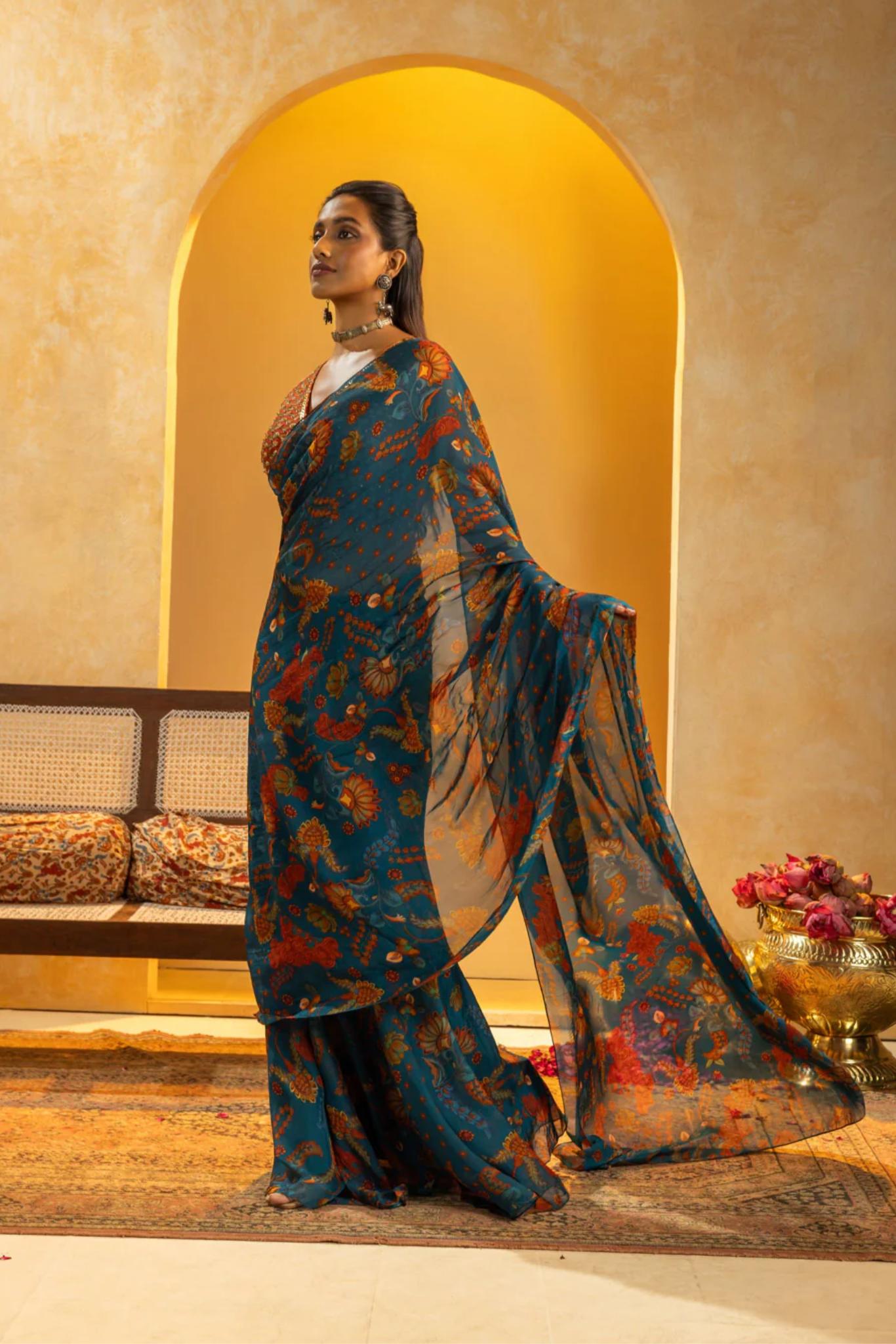 Rangtara embellished pre-stitched saree