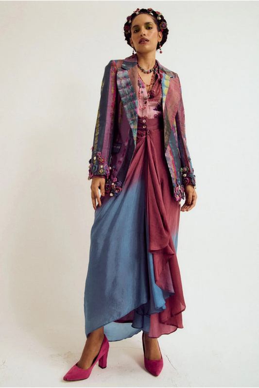 Laburnum Tie Dye Blazer- Lavender / Blue