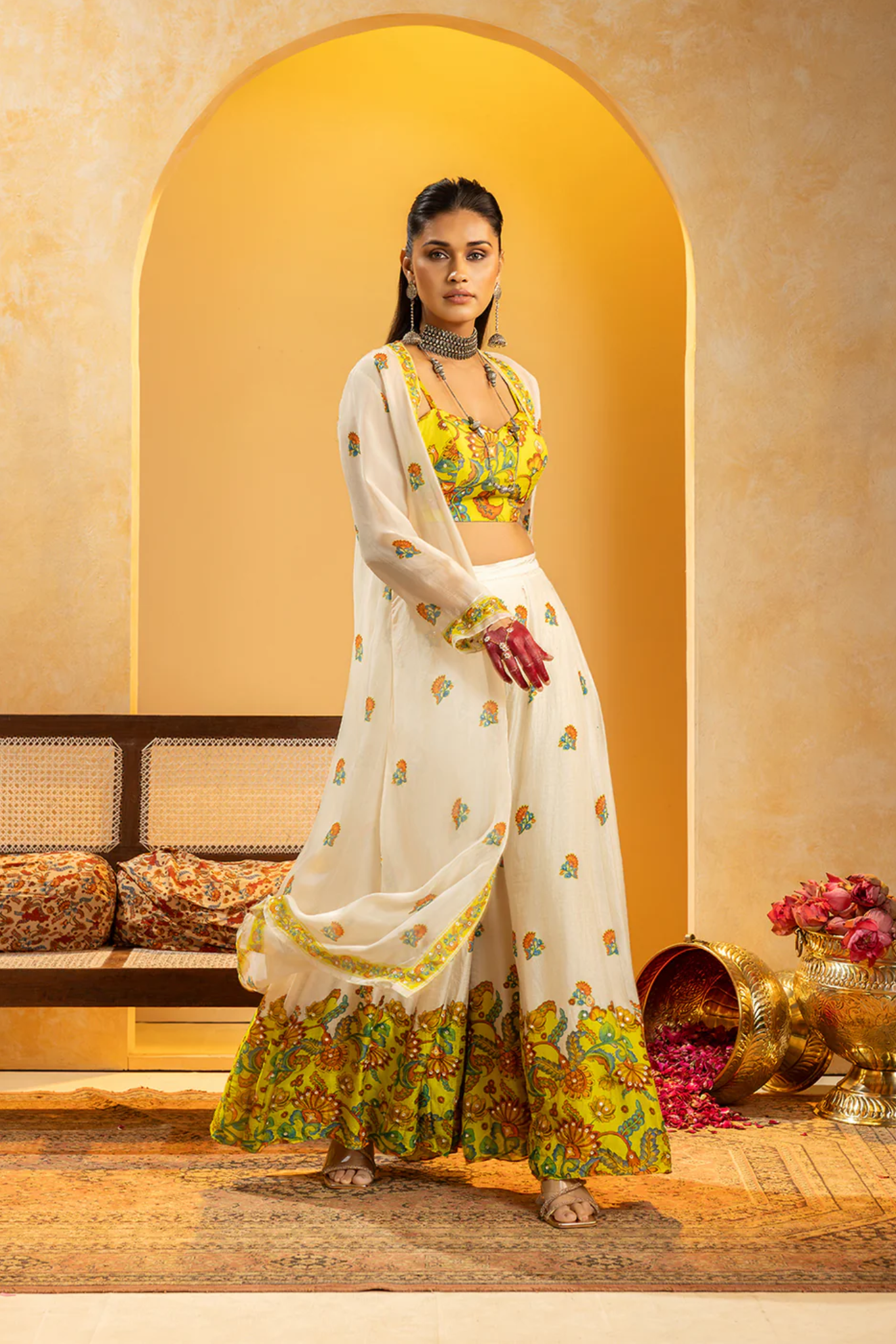 Rangtara embellished  pant set with jacket