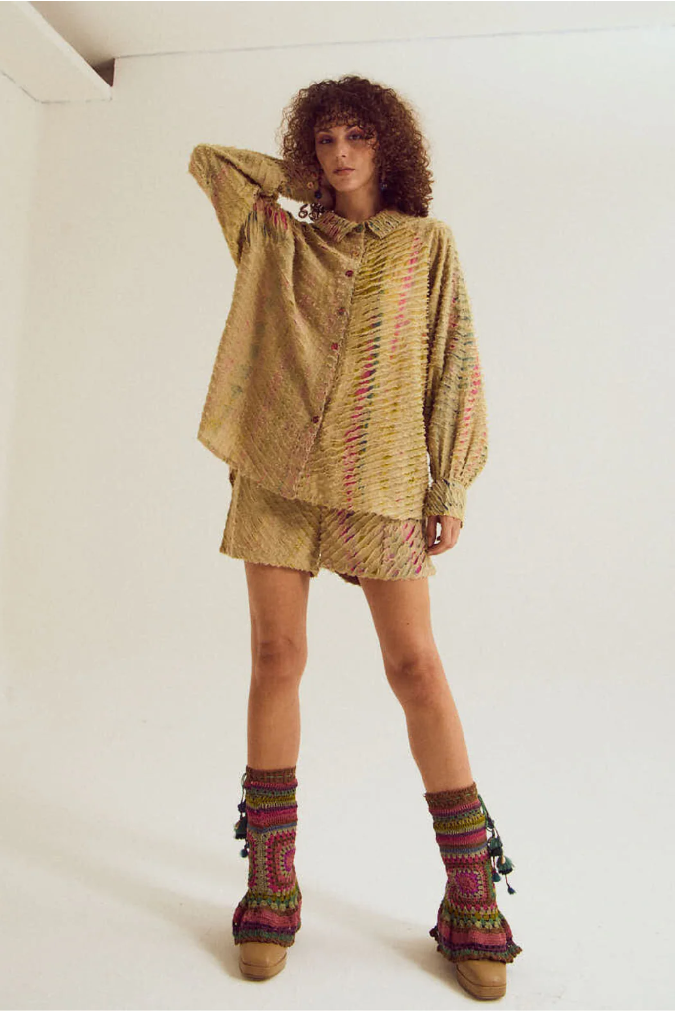 Petunia shirt with shorts set