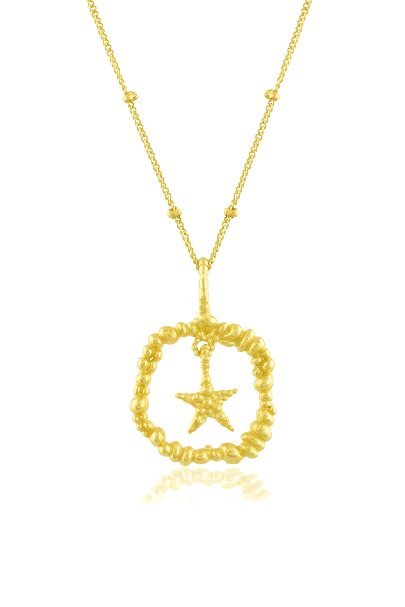 Granulated Star Charm Necklace