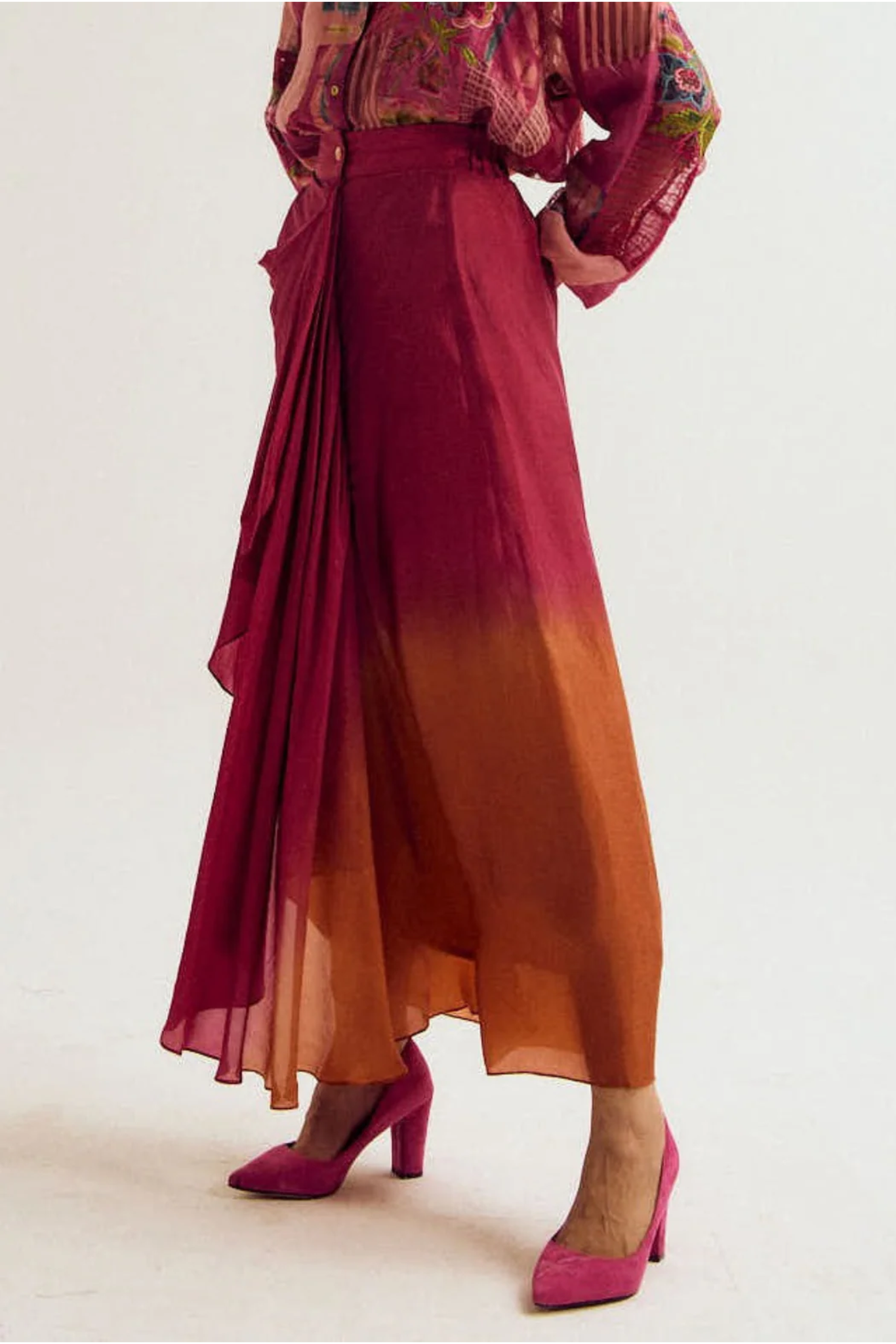 Vinca Skirt- Fuchsia/Peach