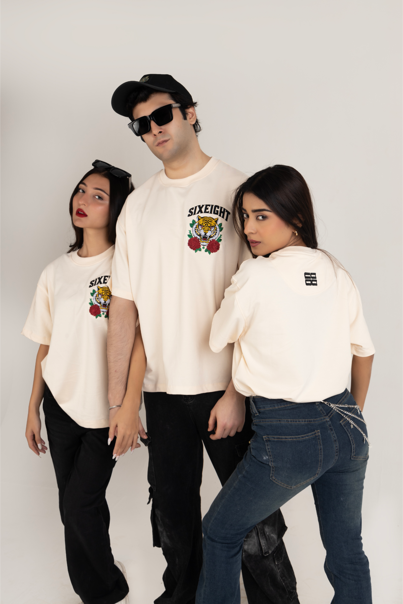 Roze Claw Cream French Terry Cotton T-Shirt