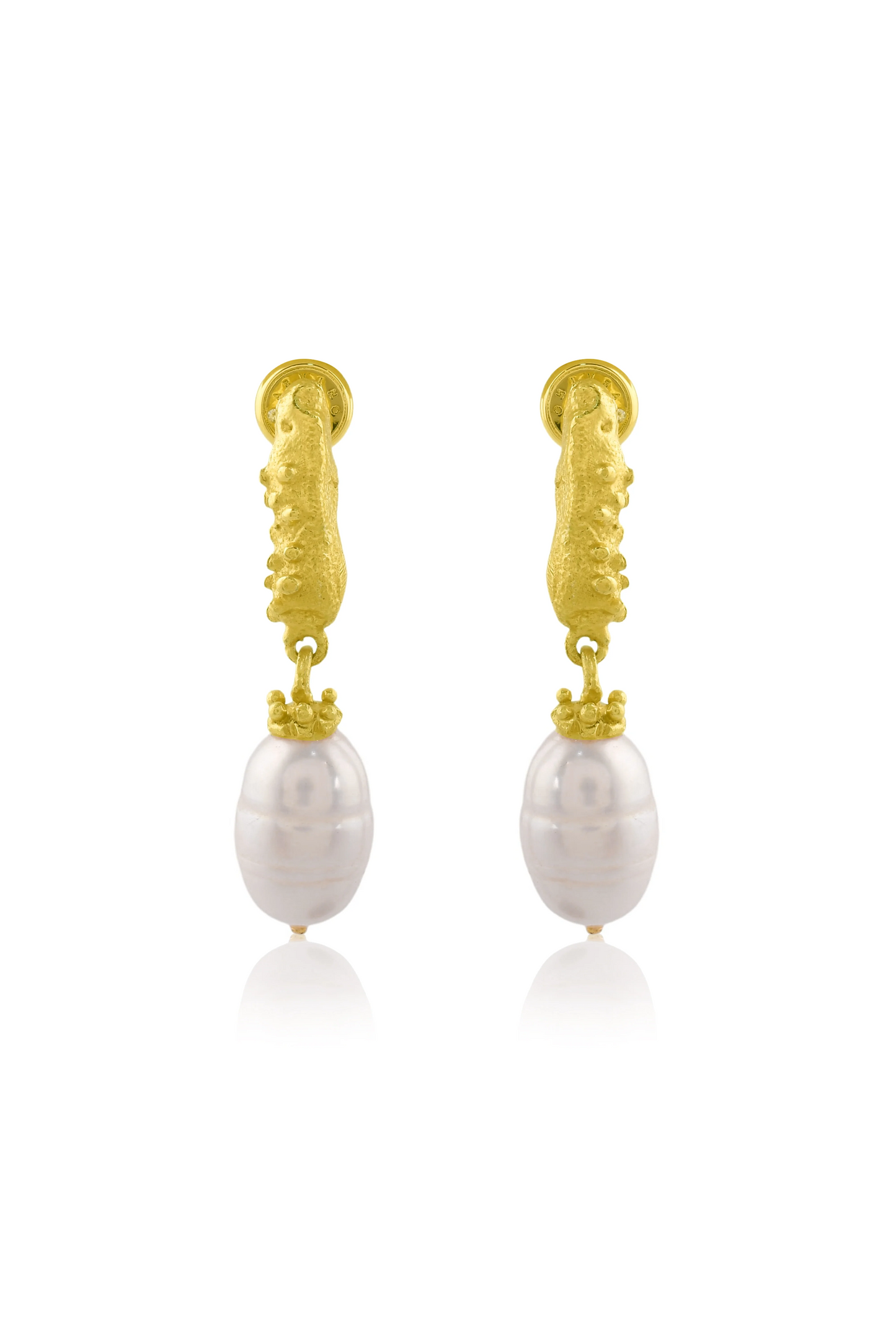 Granulated Pearl Drop Earrings