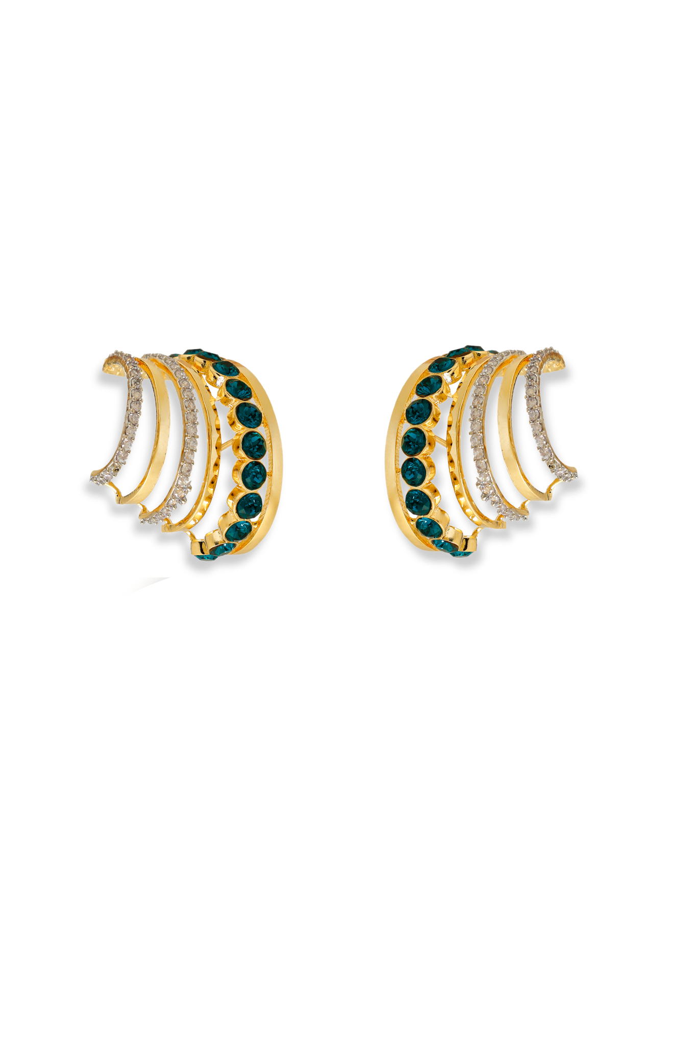 The Echo Earrings - Emerald Green
