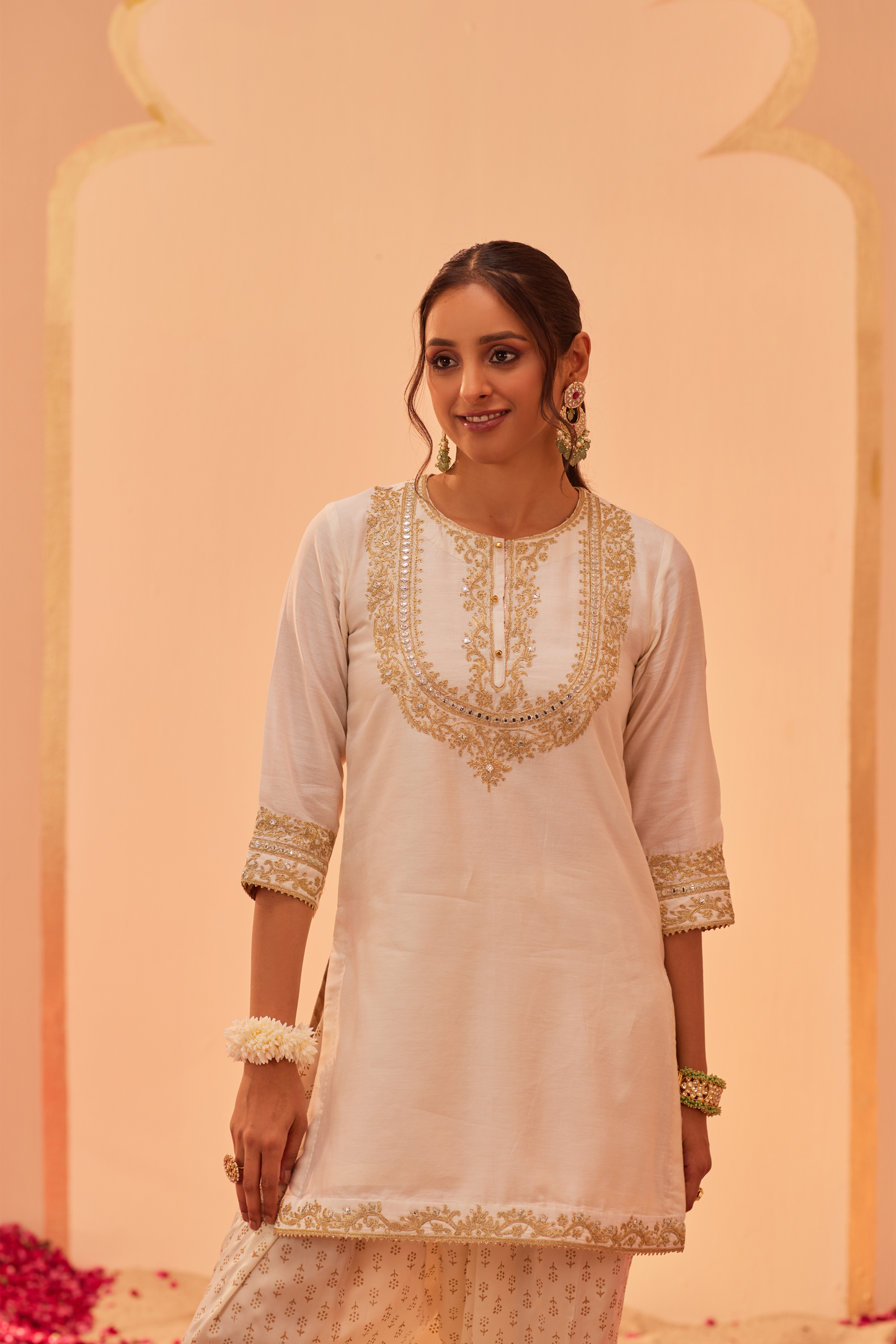 Nafisah Kurta Salwar Set - Daisy Ivory