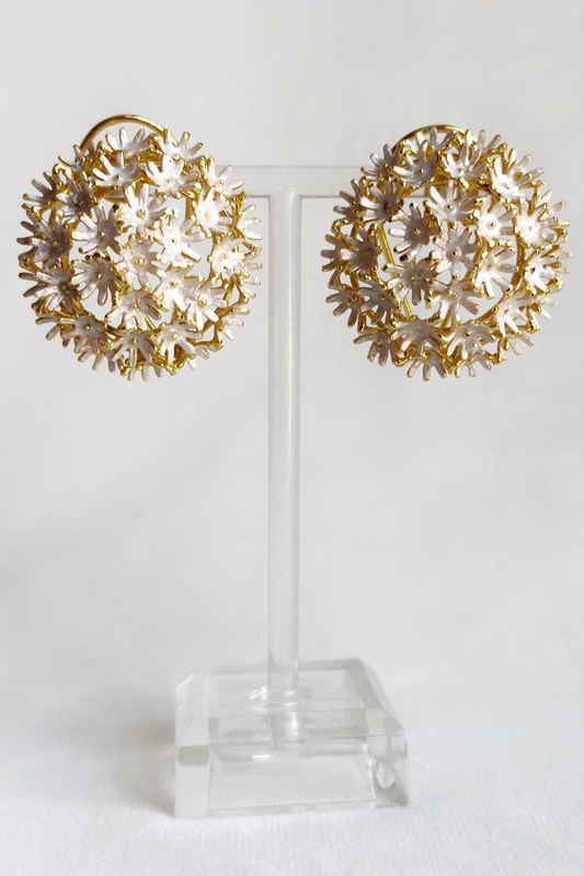 Springtime Sunshine Studs Snowy White