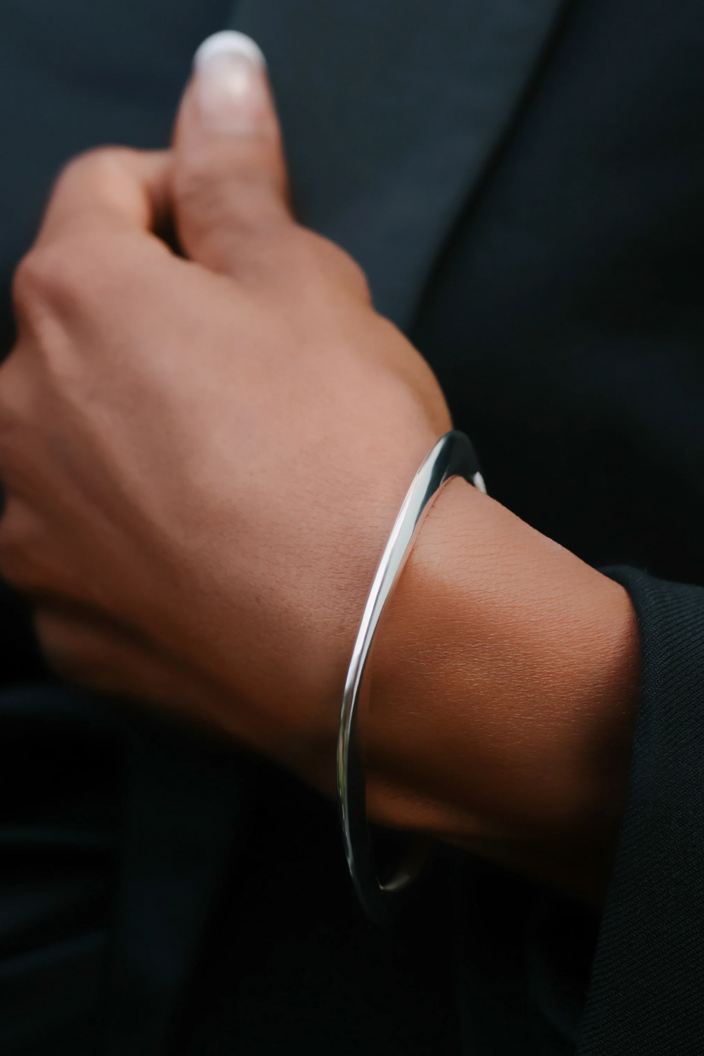 Squircle Petite Bangle in Sterling Silver