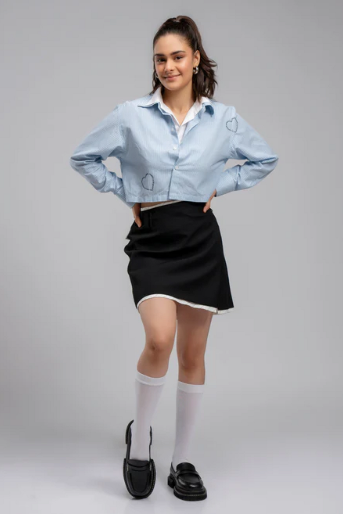 Striper Layered school Shirt