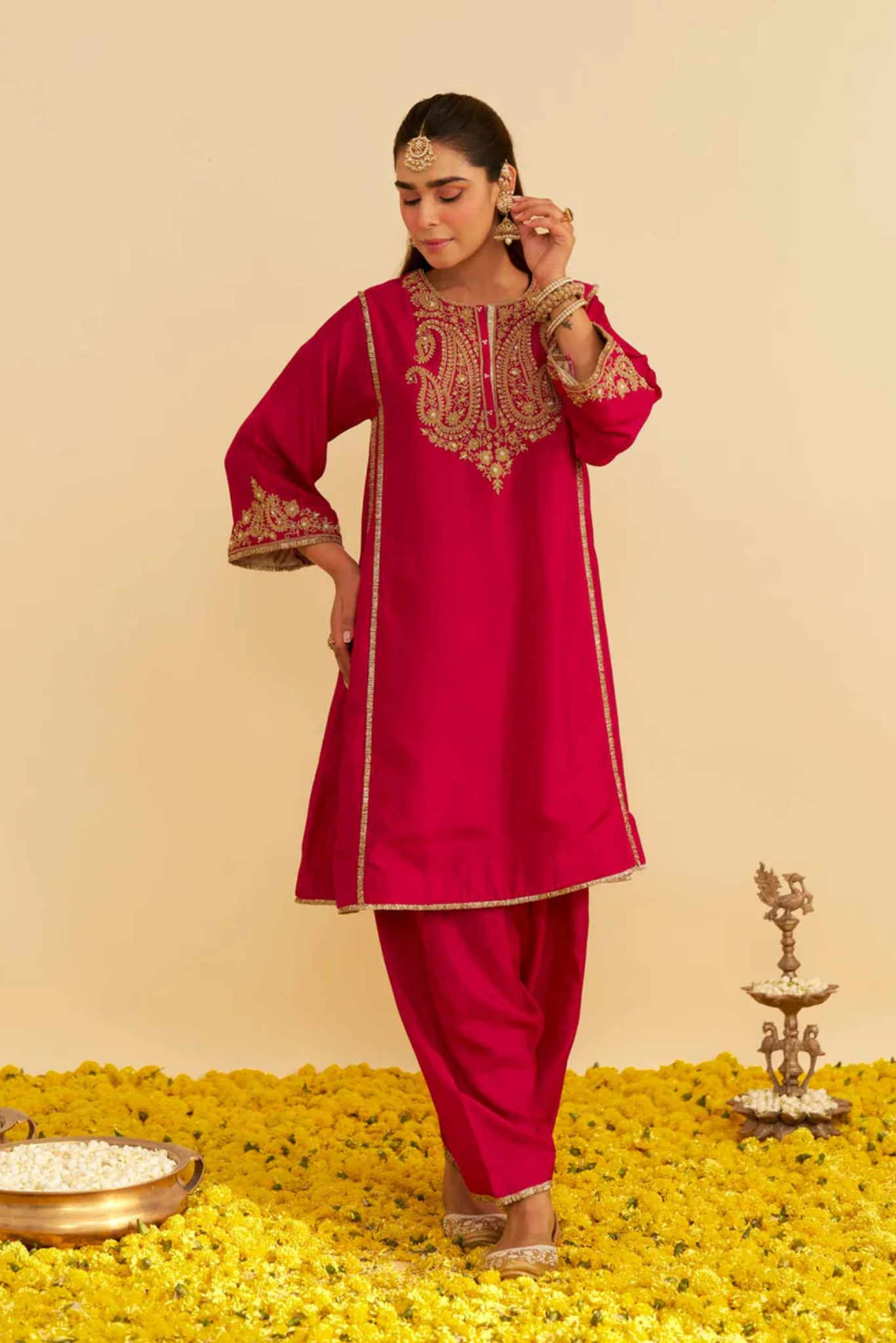 Ayra - Hotpink Short Chauga With Salwar