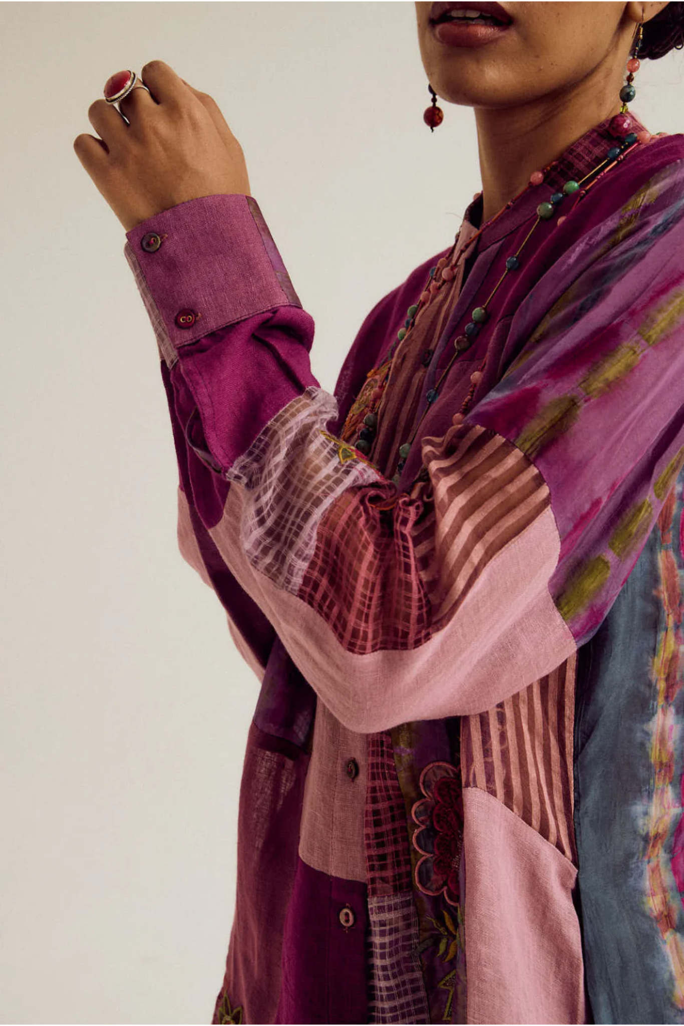 Shrub Rose Patchwork Co-ord set- Lavender / Blue