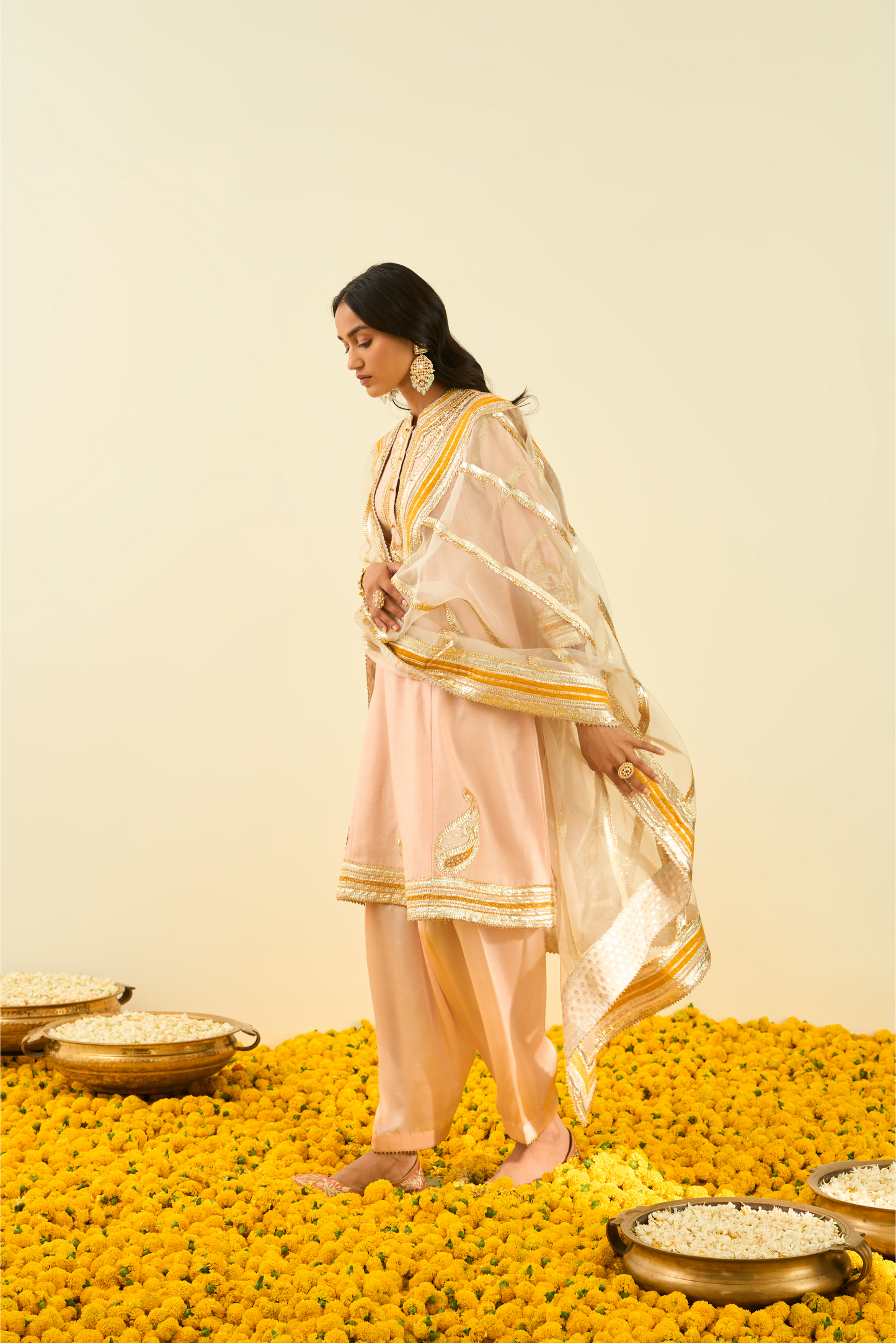 Sadiyah Kurta with Salwar and Dupatta - Rose Pink