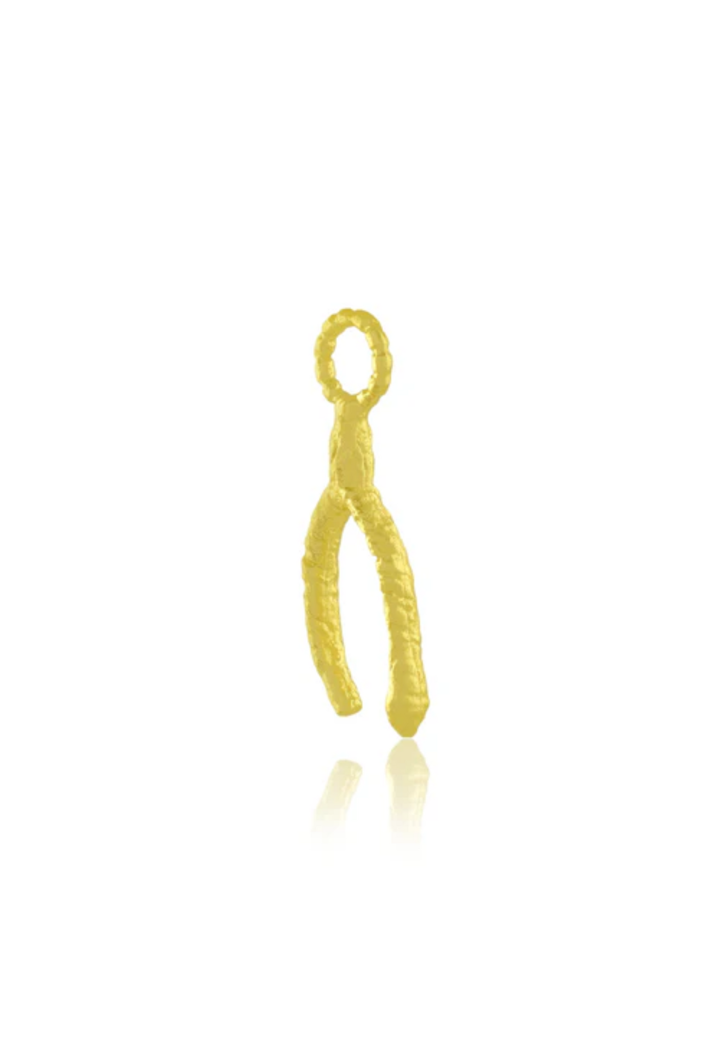 Vintage Textured Wishbone Charm