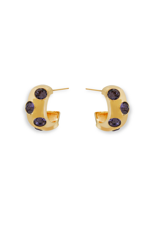 The Signet Earrings - Purple