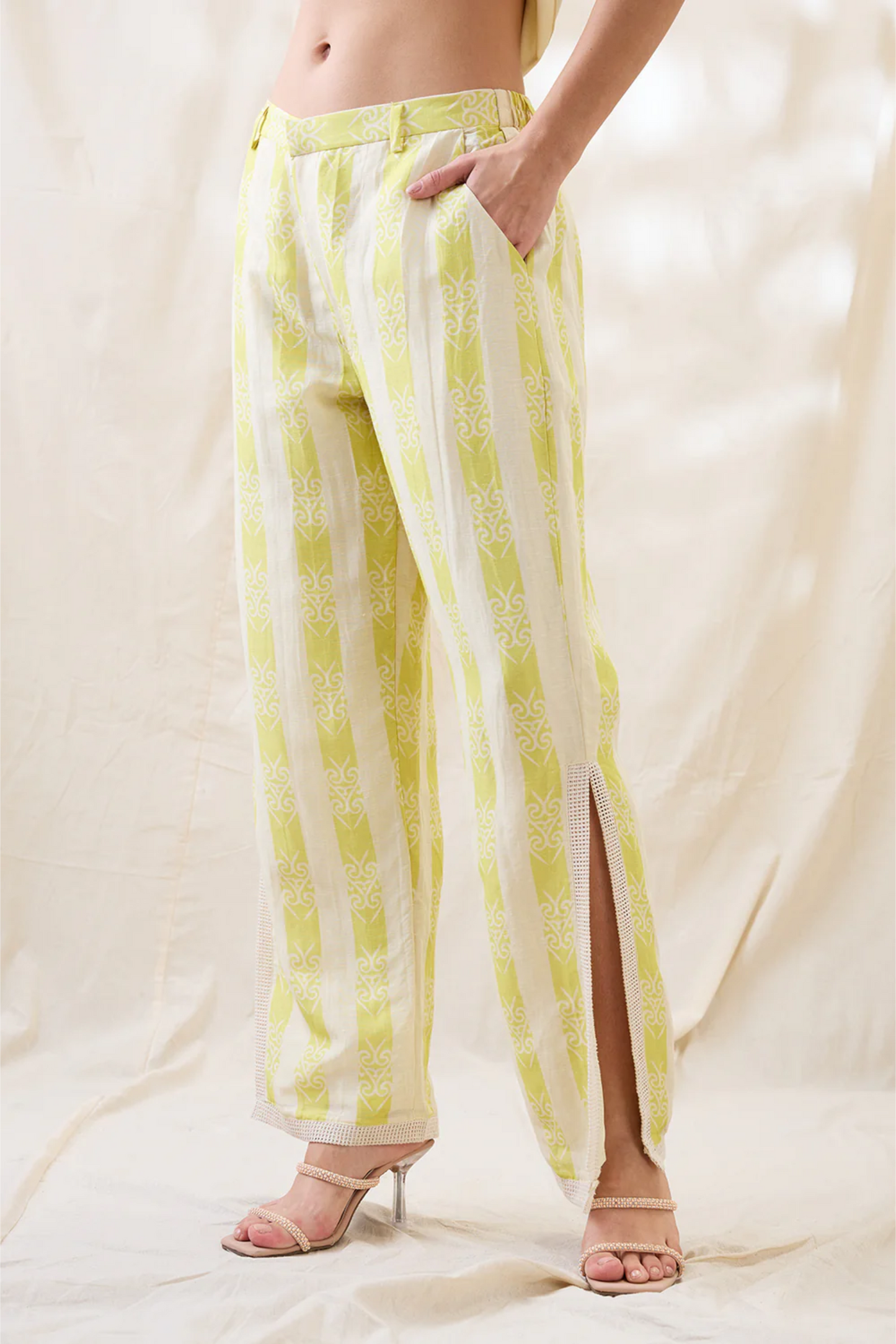 Kitchra Appliqued co-ord set (Beige)