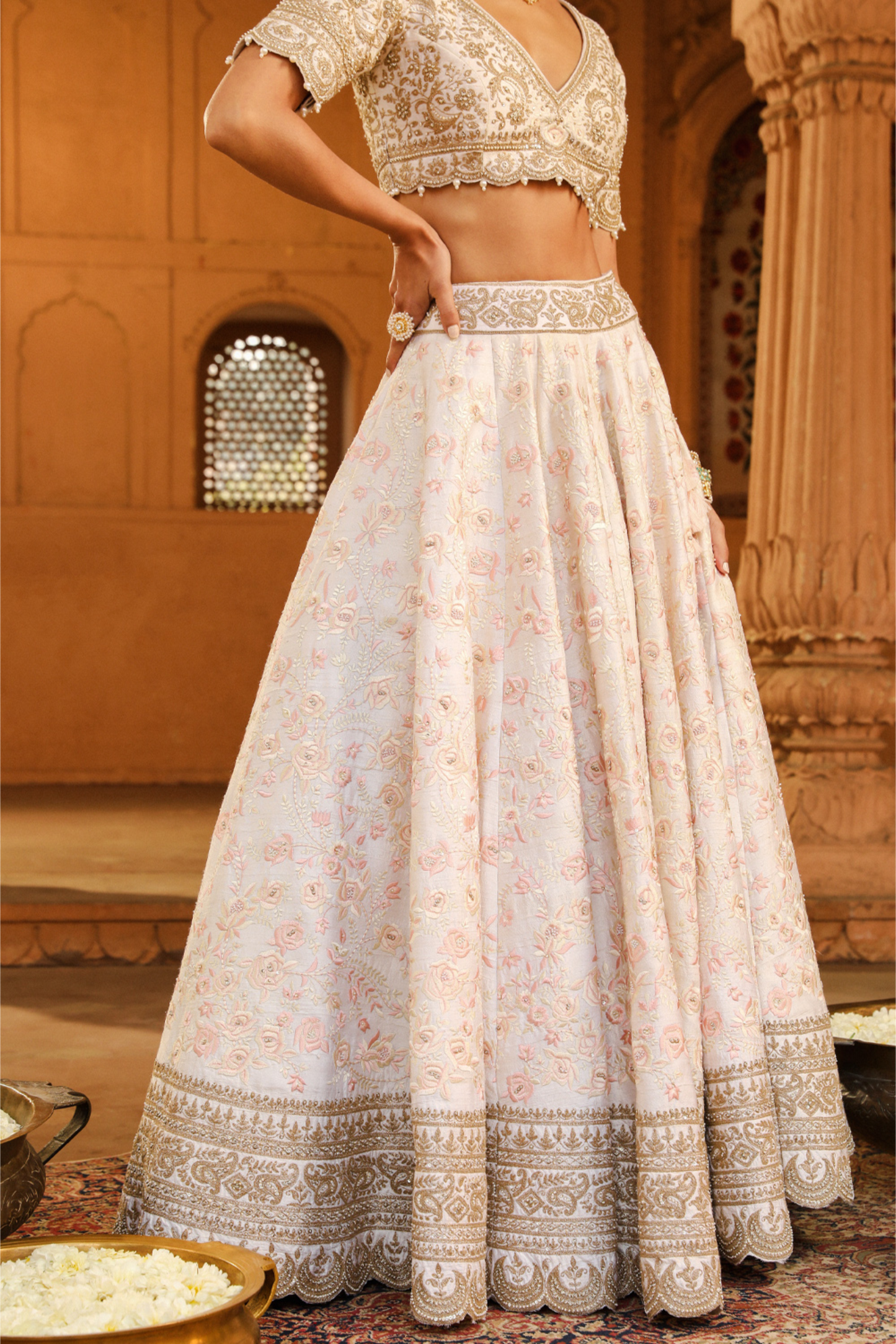 Maryam Daisy Ivory Lehenga Set