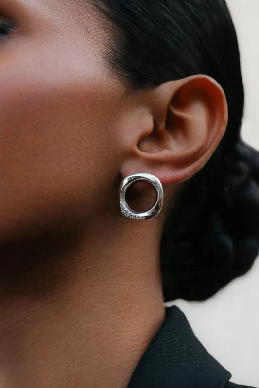 Squircle Stud In Sterling Silver