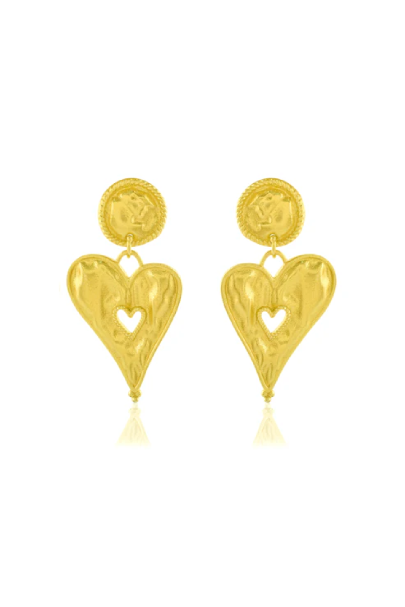 Textured Heart Earrings
