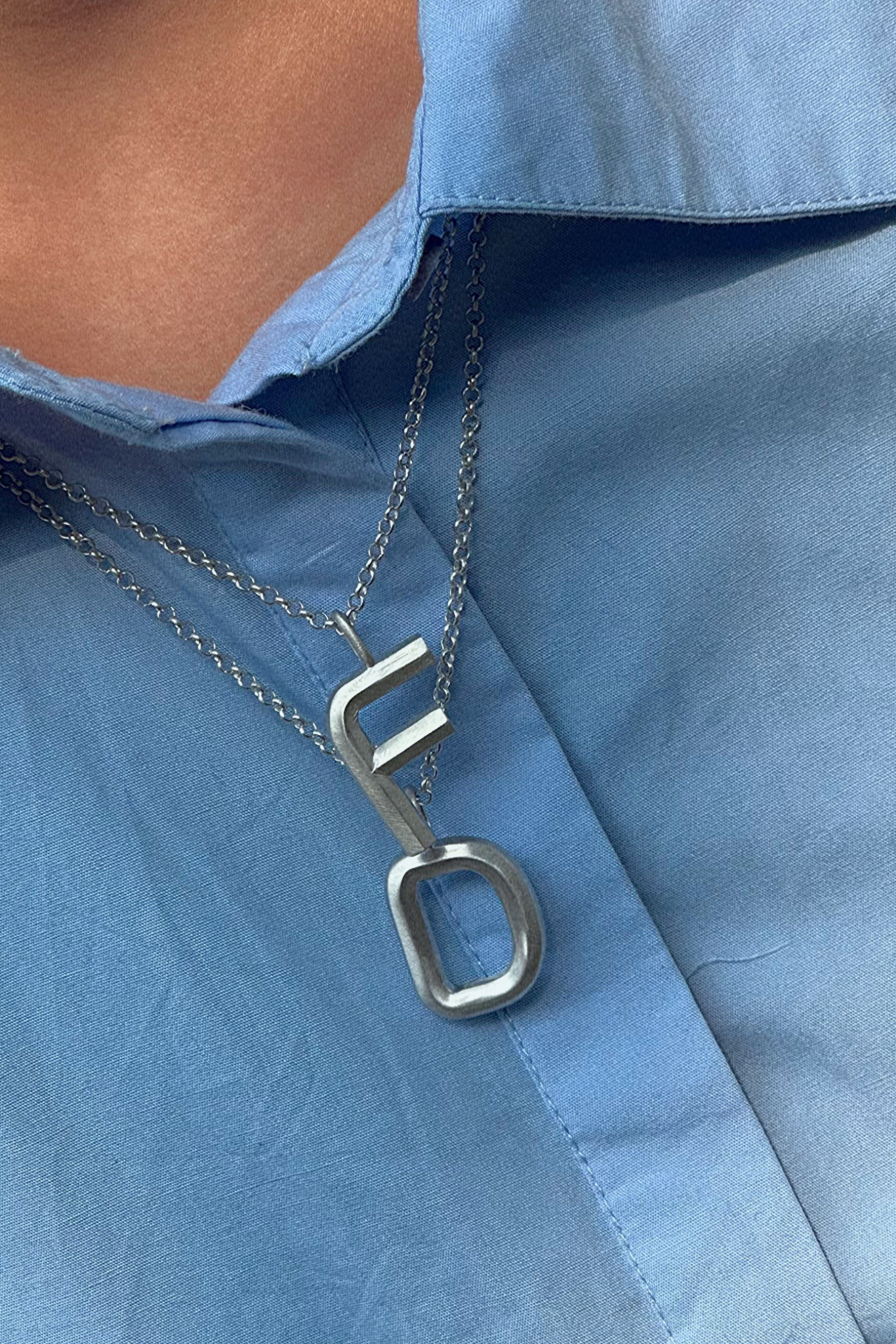 Bold Letter Necklace - F