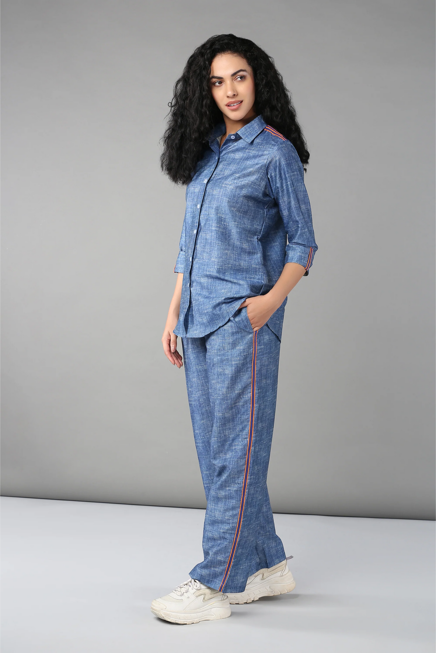 Denim Linen Co-Ord Set