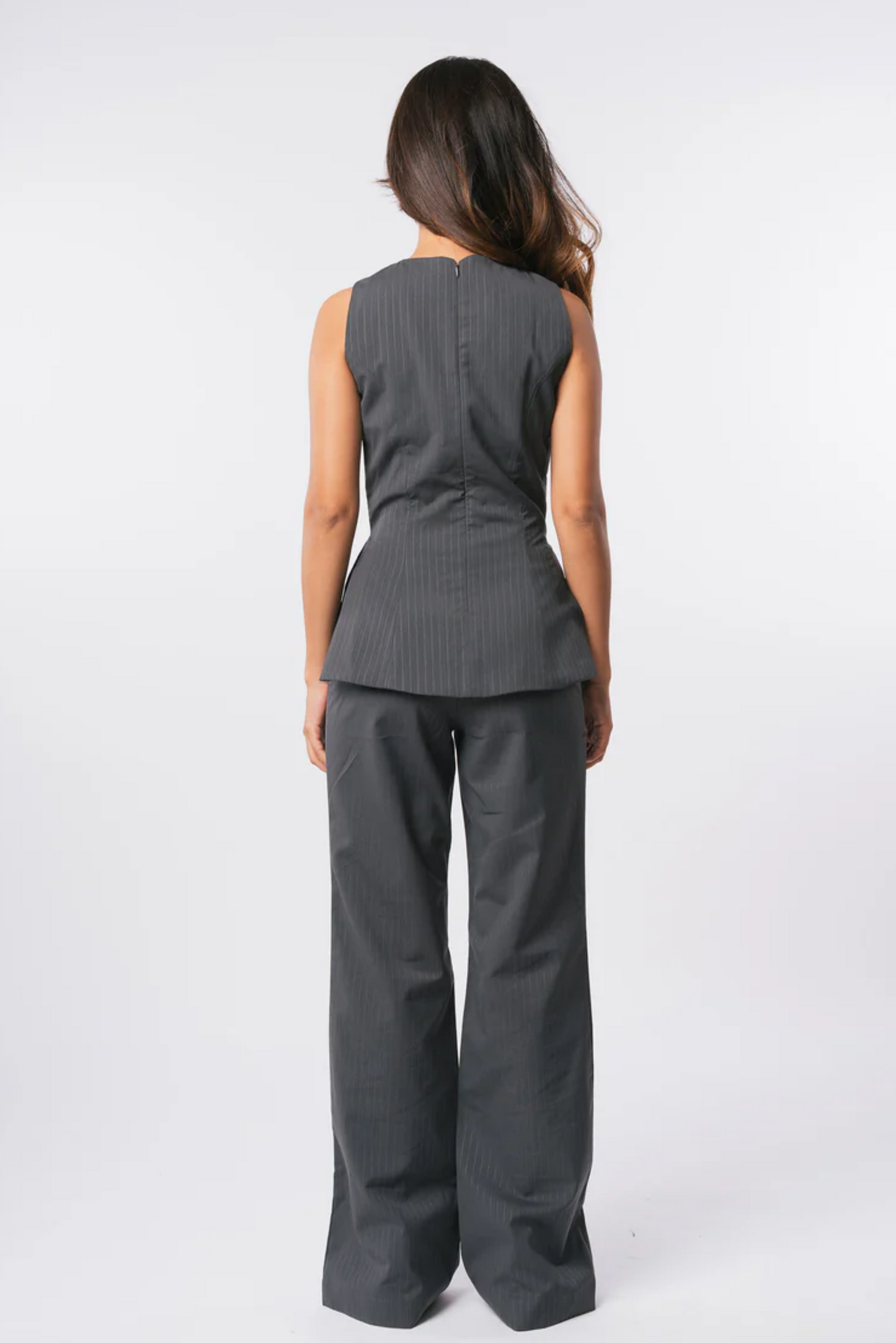Pinstripe Trousers - Grey