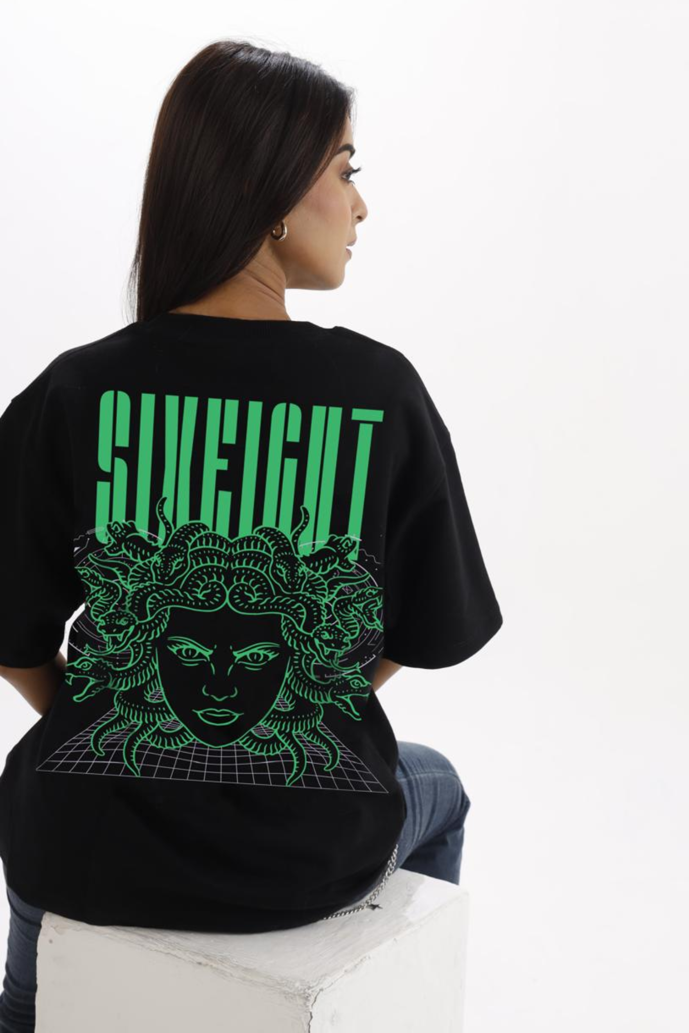 Stone Cold Oversized Black French Terry Cotton Tee