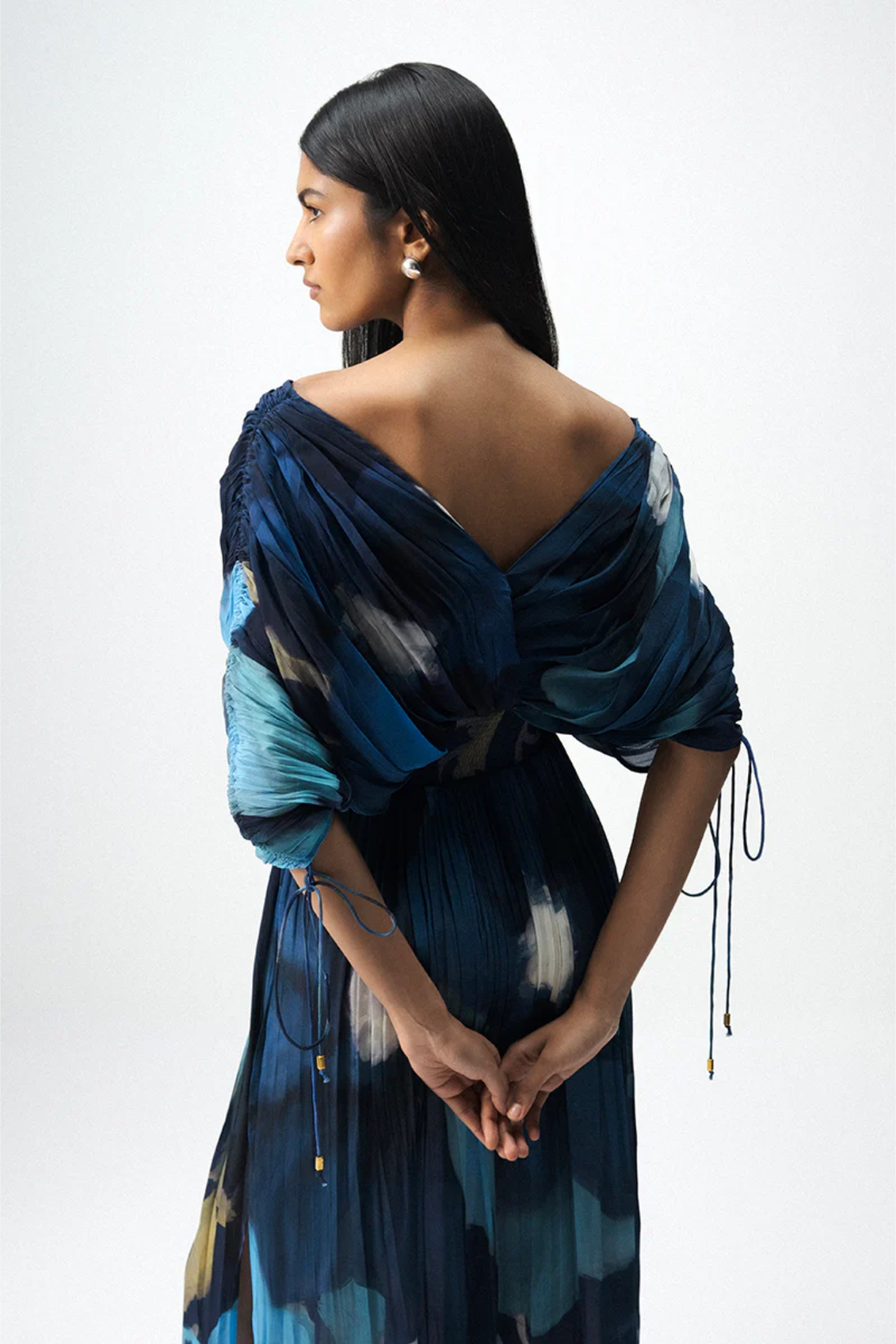 BLUE LAGOON DRAPED DRESS