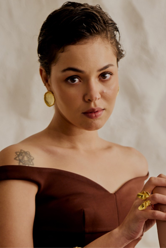 Crater Earrings Gold