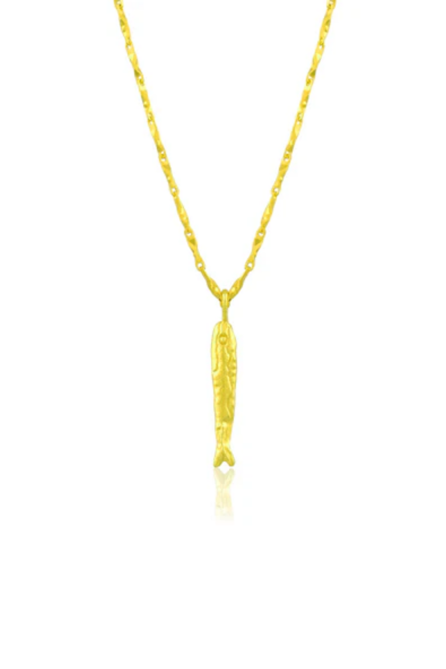 Pratapgari Textured Fish Charm Necklace