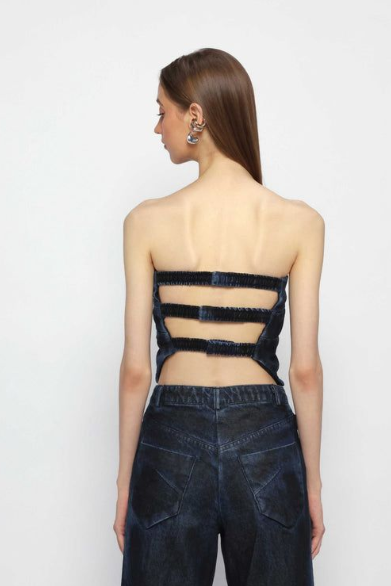 Butterfly Drape Denim Top