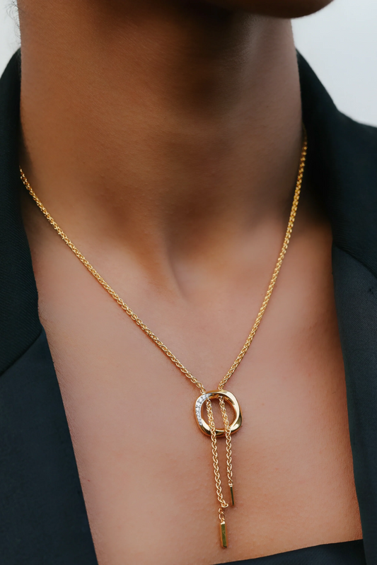 Squircle Bolo Necklace In Gold Vermeil