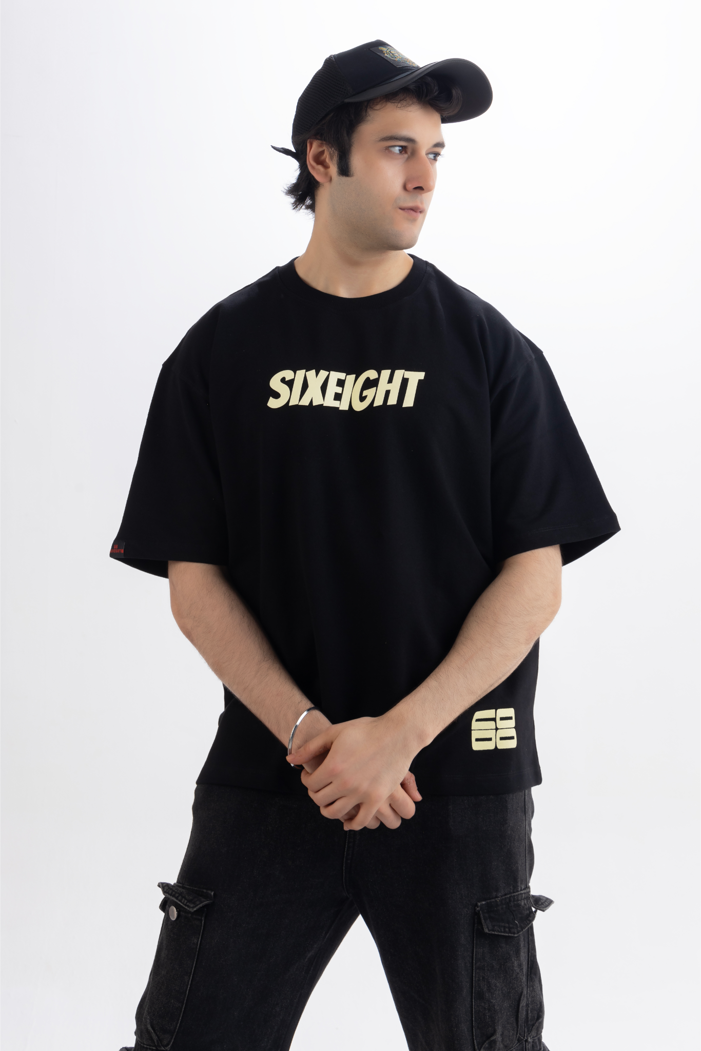 Dead Bloom French Terry Cotton T-Shirt Black