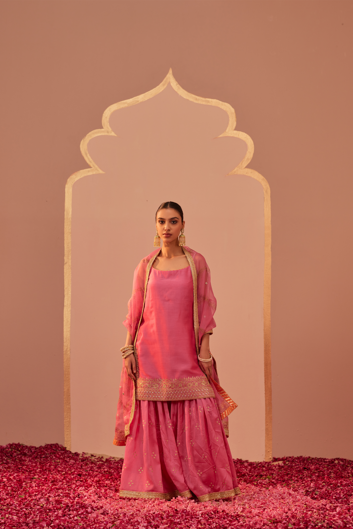 Yasmin Kurta Garara Set - Flamingo Pink