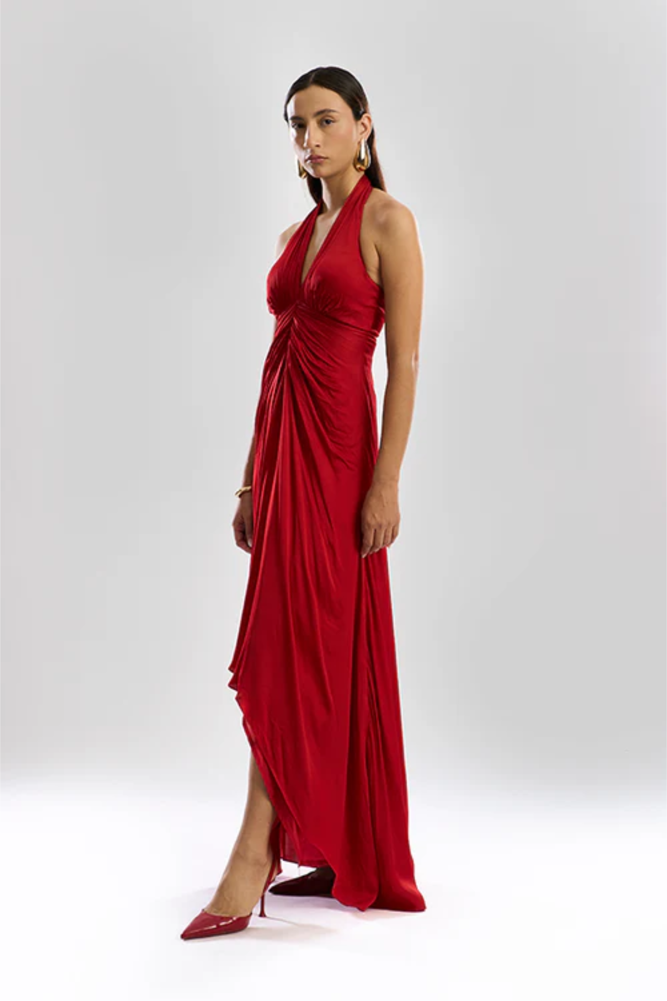 Desire Halter Dress in Red