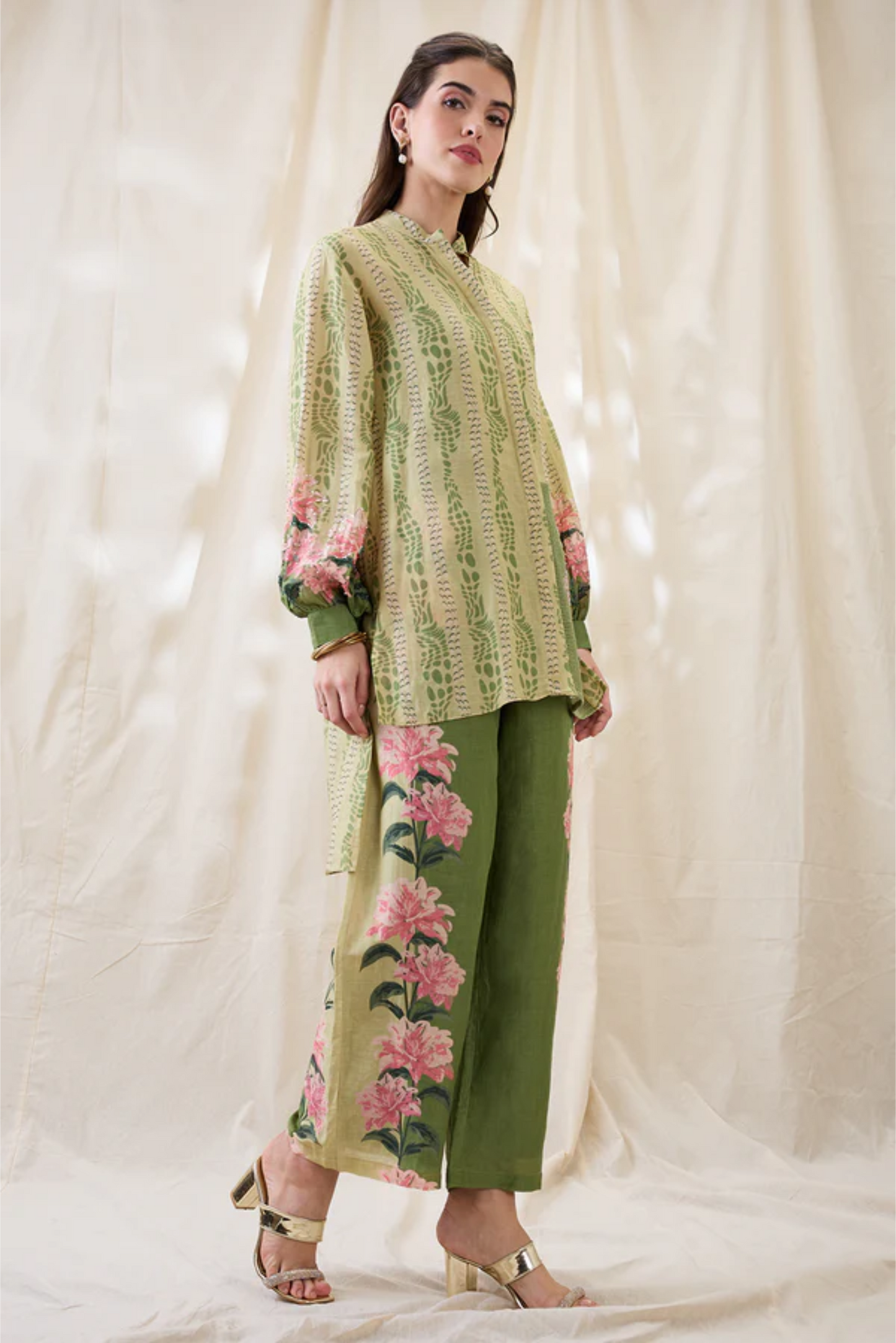 Ravya Embellished Co-ord Set (Green)