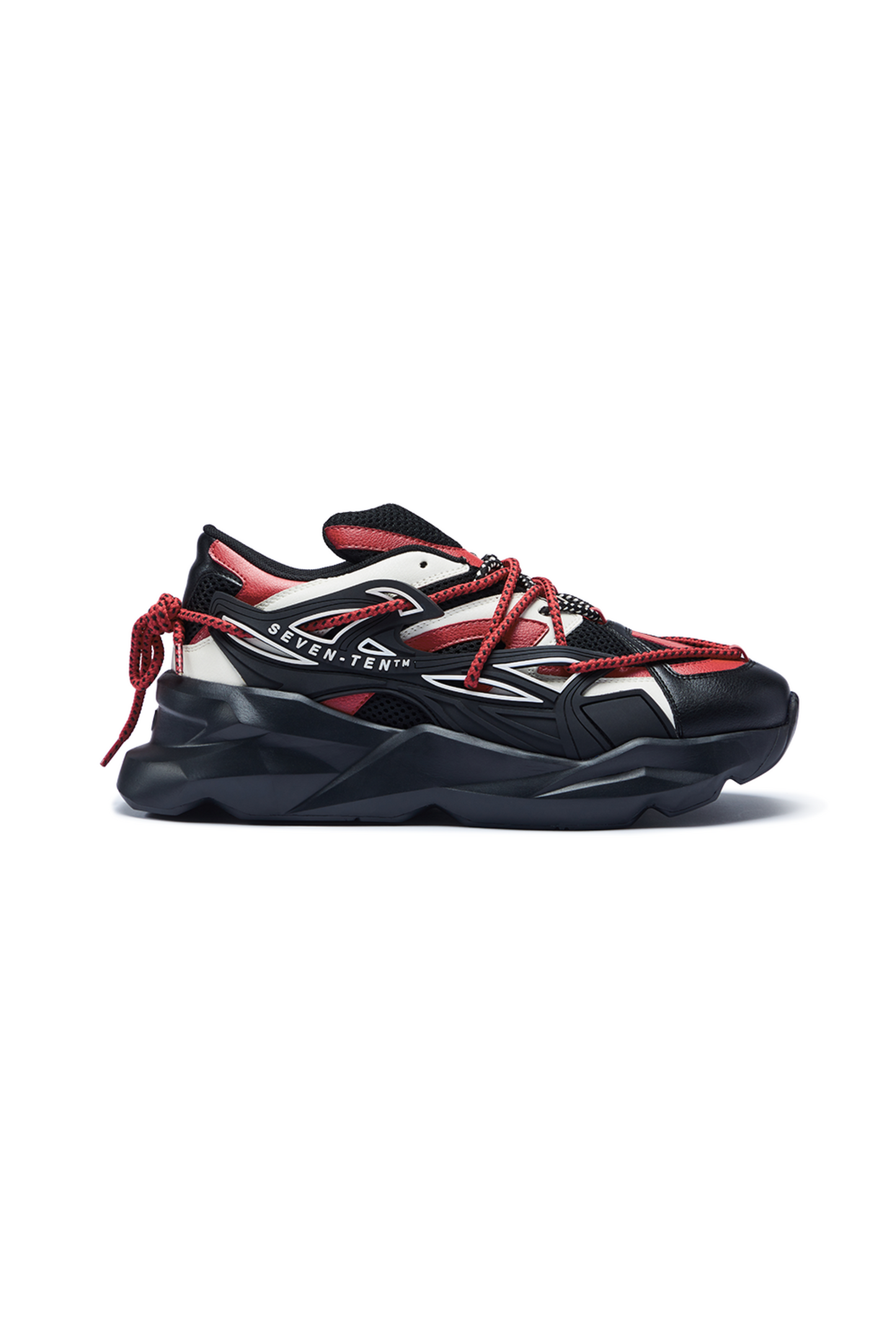 742 Crimson Red Low-Top Chunky Sneakers
