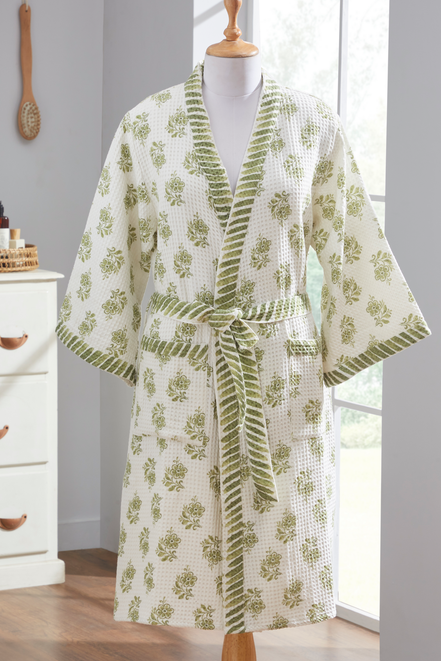 Anya Green Printed Bathrobe