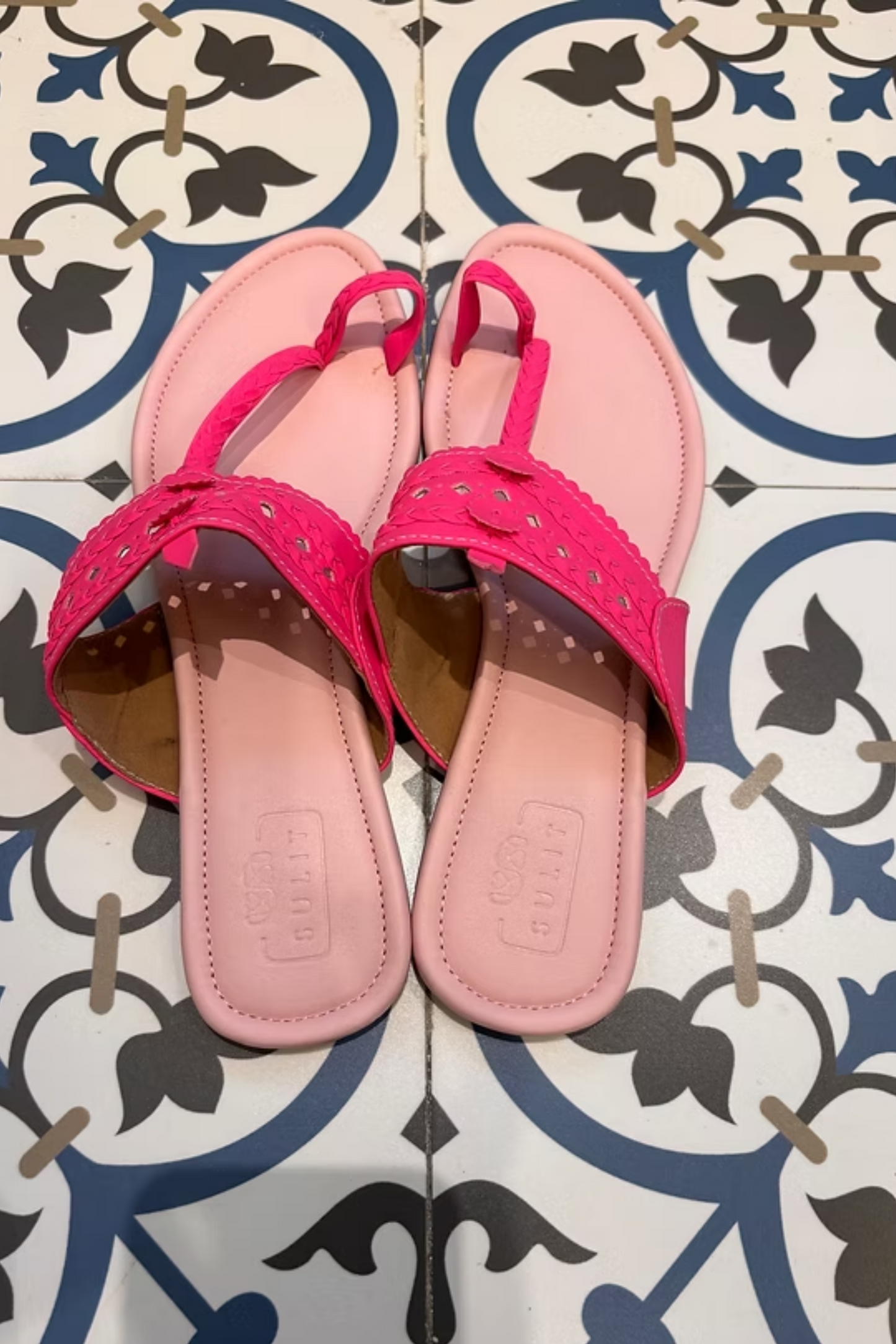 Light Pink Neon Pink Flats