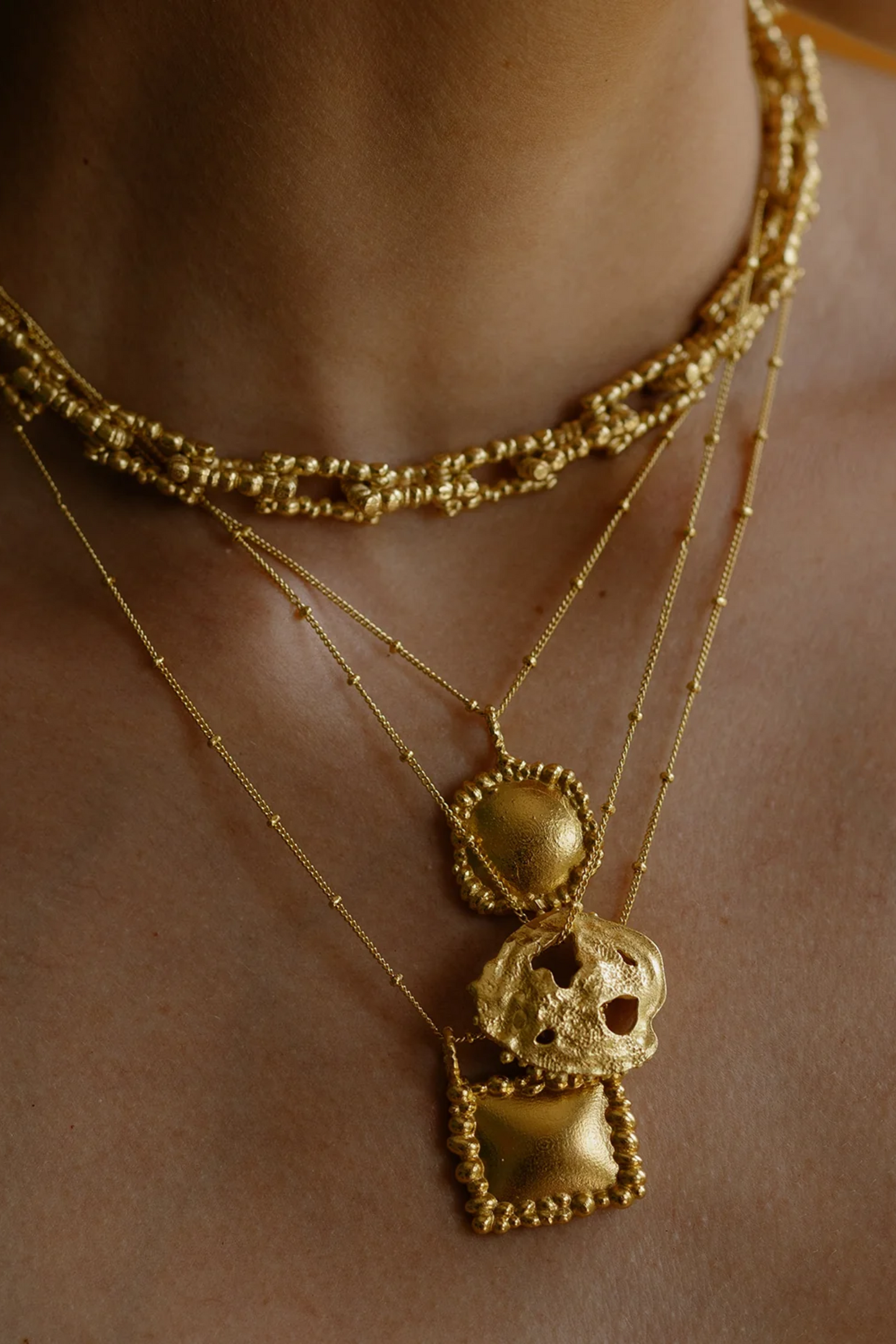 Molten Dotted Charm Necklace