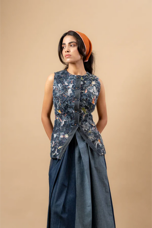 IDA UPCYCLED DENIM WAISTCOAT