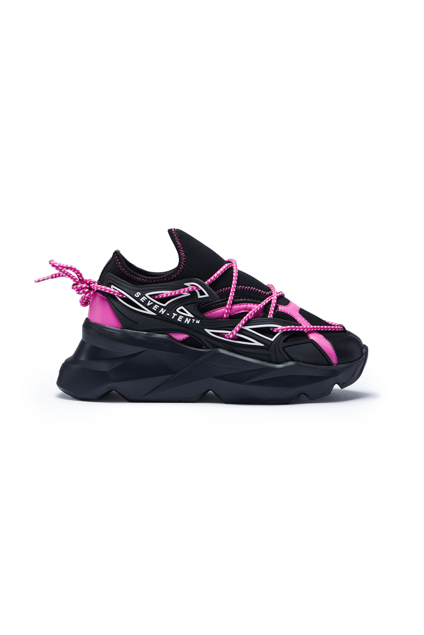 743 Flamink Pink & Black Chunky Sneakers