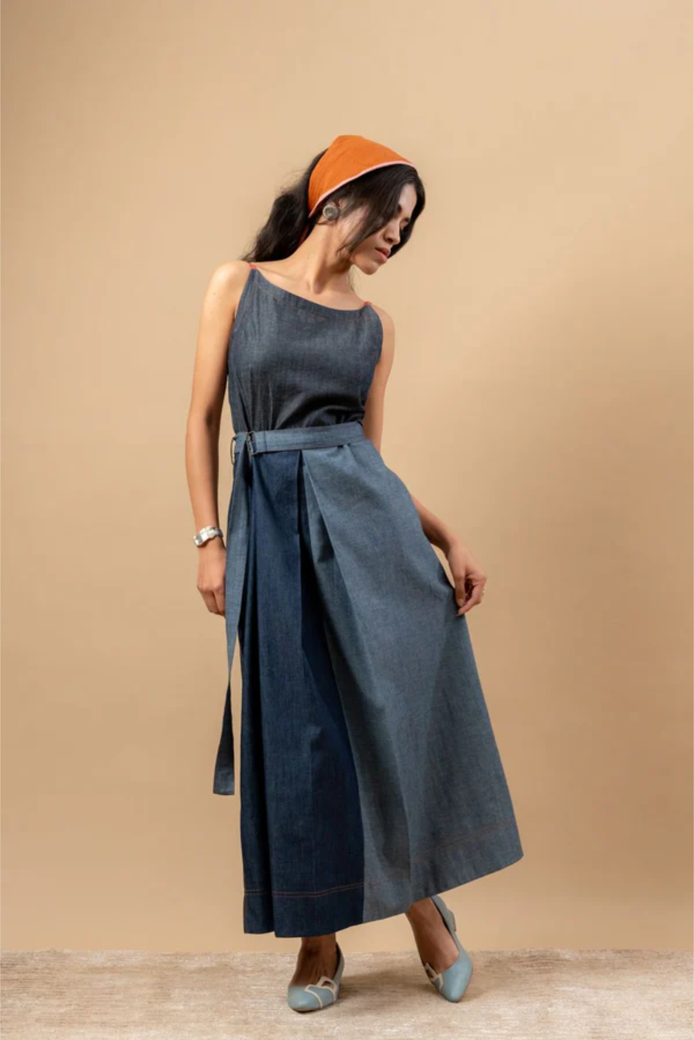 LOUISA UPCYCLED DENIM DRESS