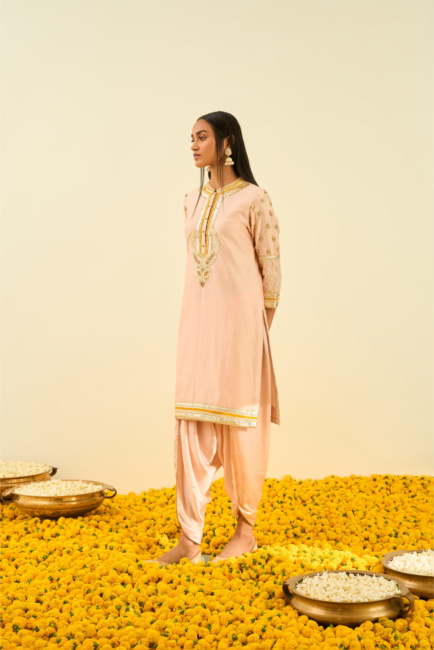 Aminah Kurta With Dhoti - Rosepink