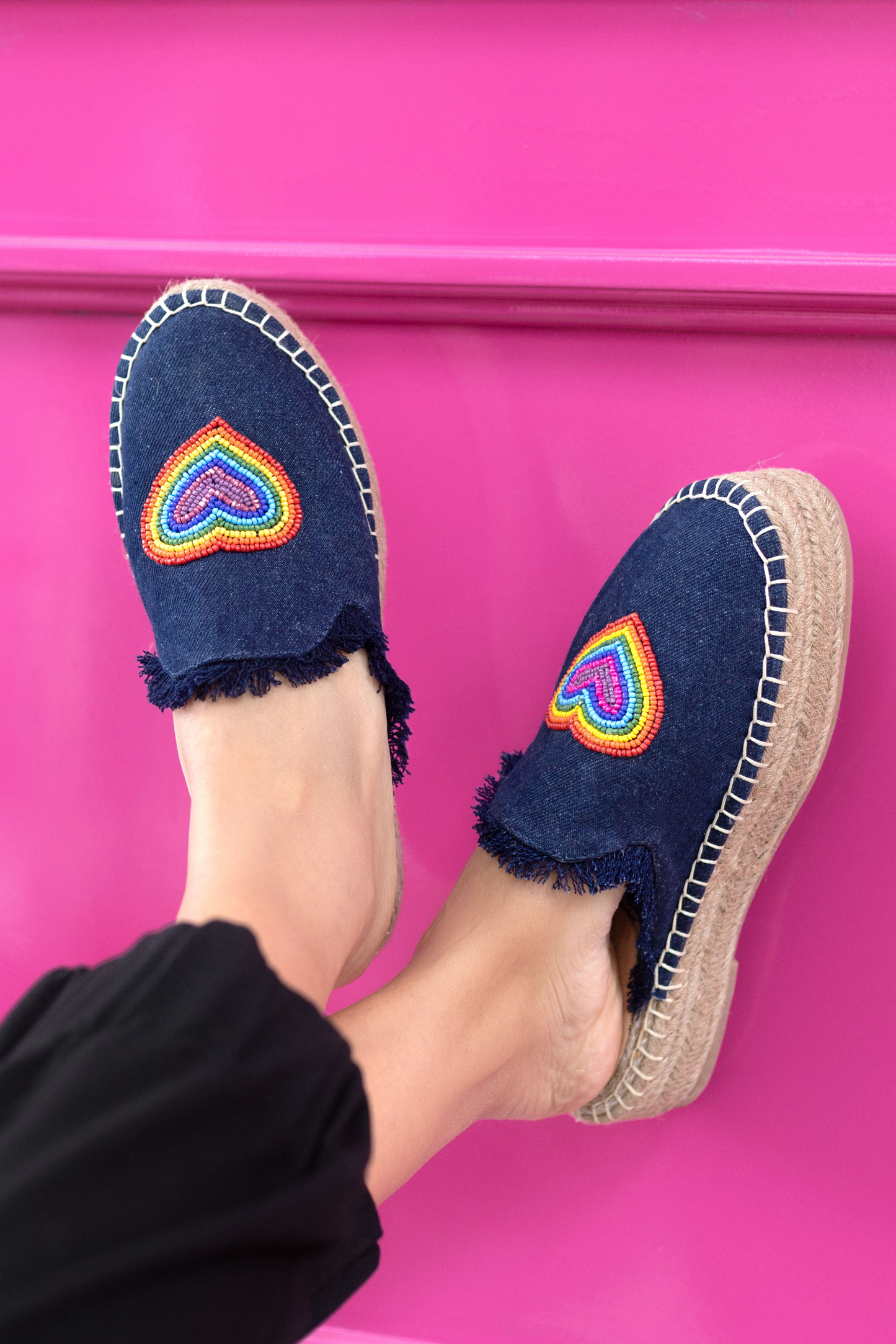 Heartbeat Espadrilles Dark Denim Platform