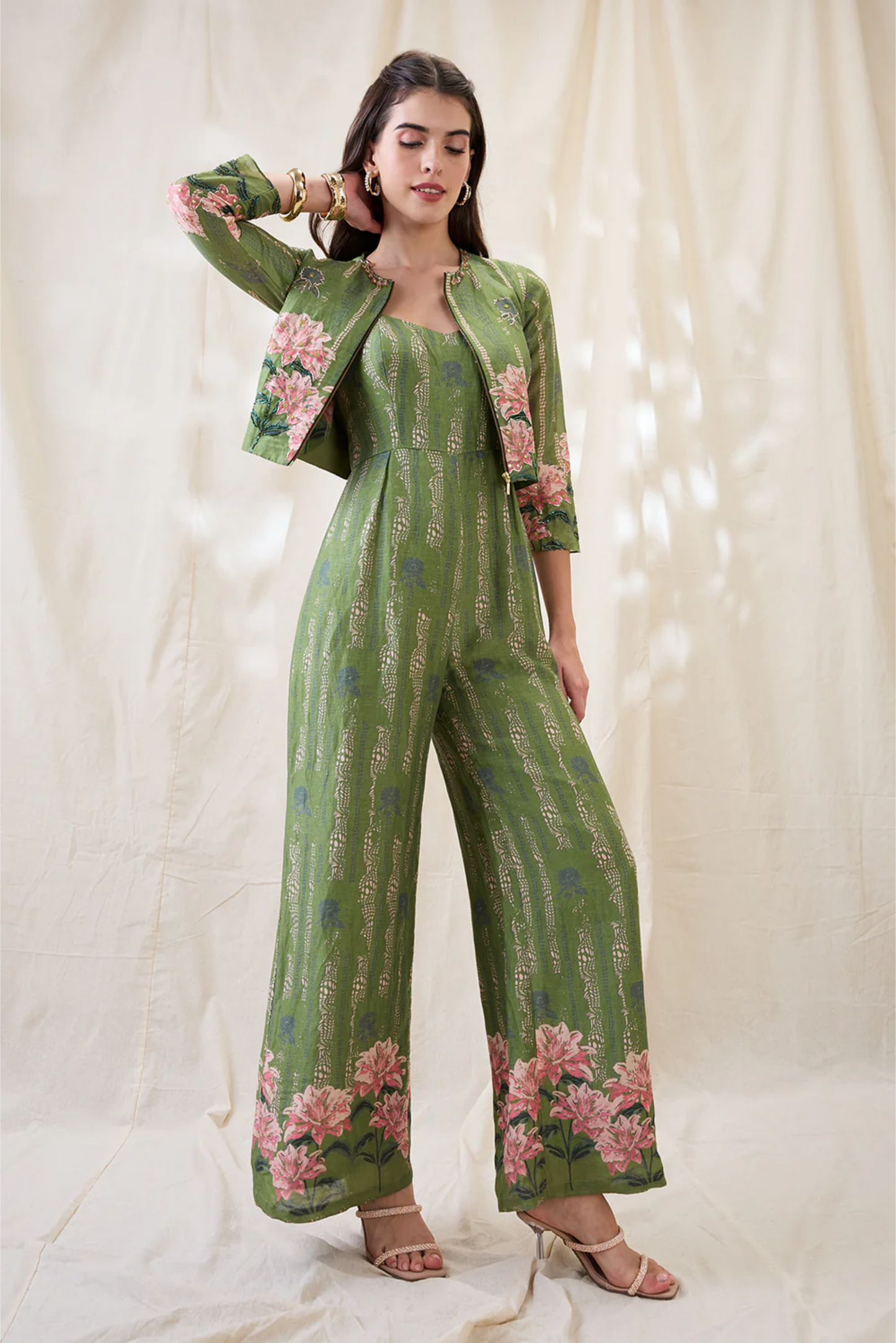 Ravya Embroidered Jumpsuit Set