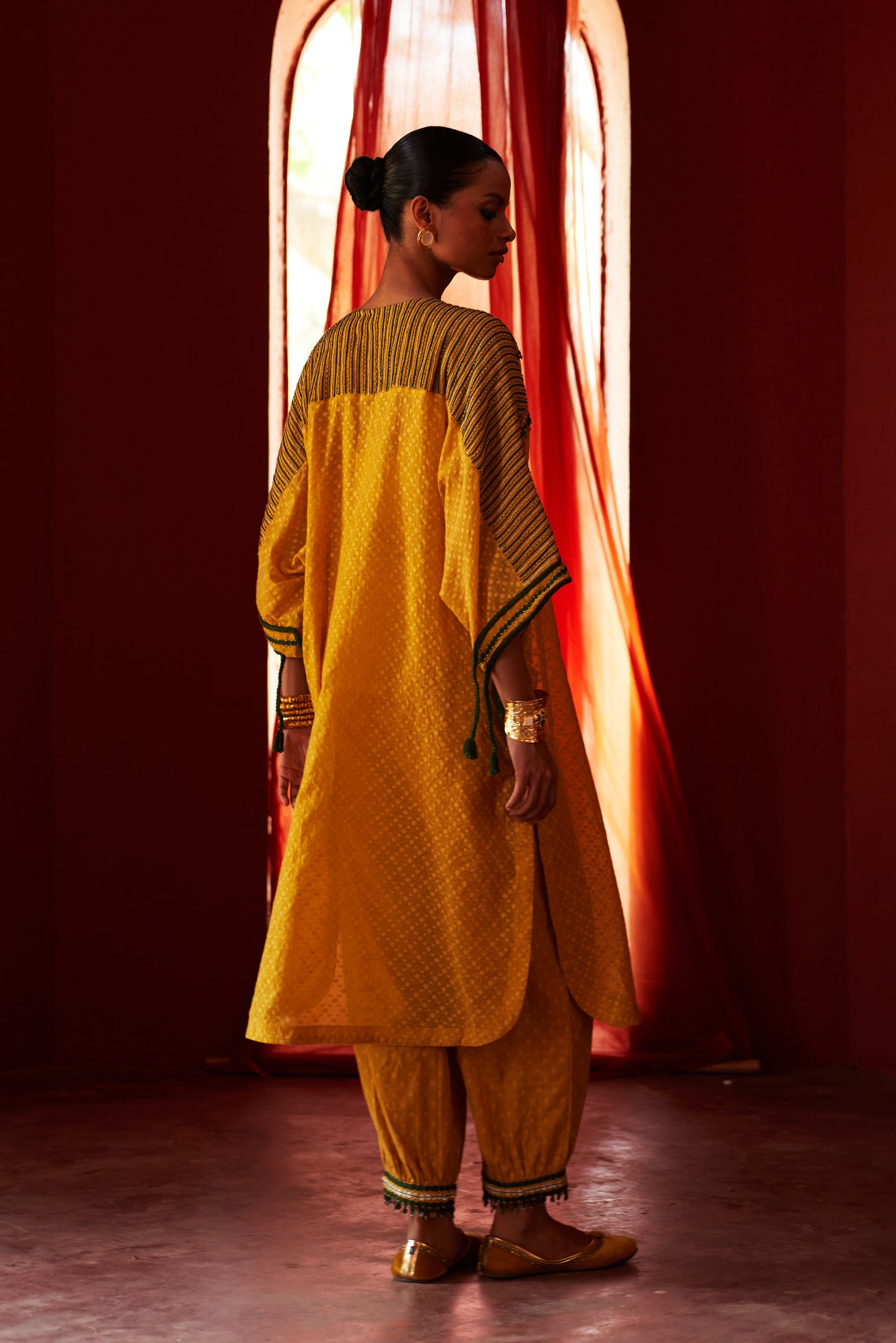 Amber Long Kaftan Kurta with Pants