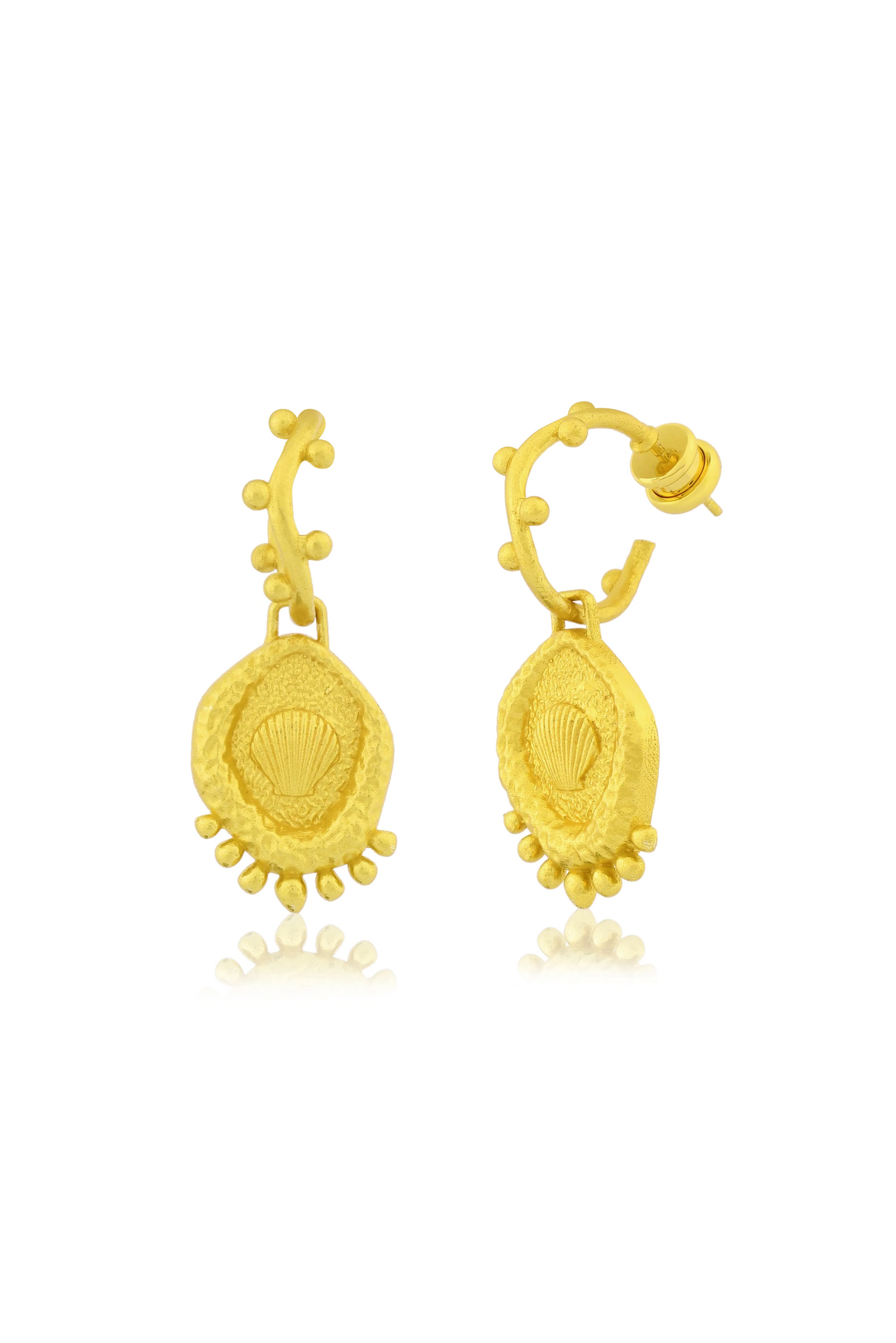 Textured Wavy Shell Hoops