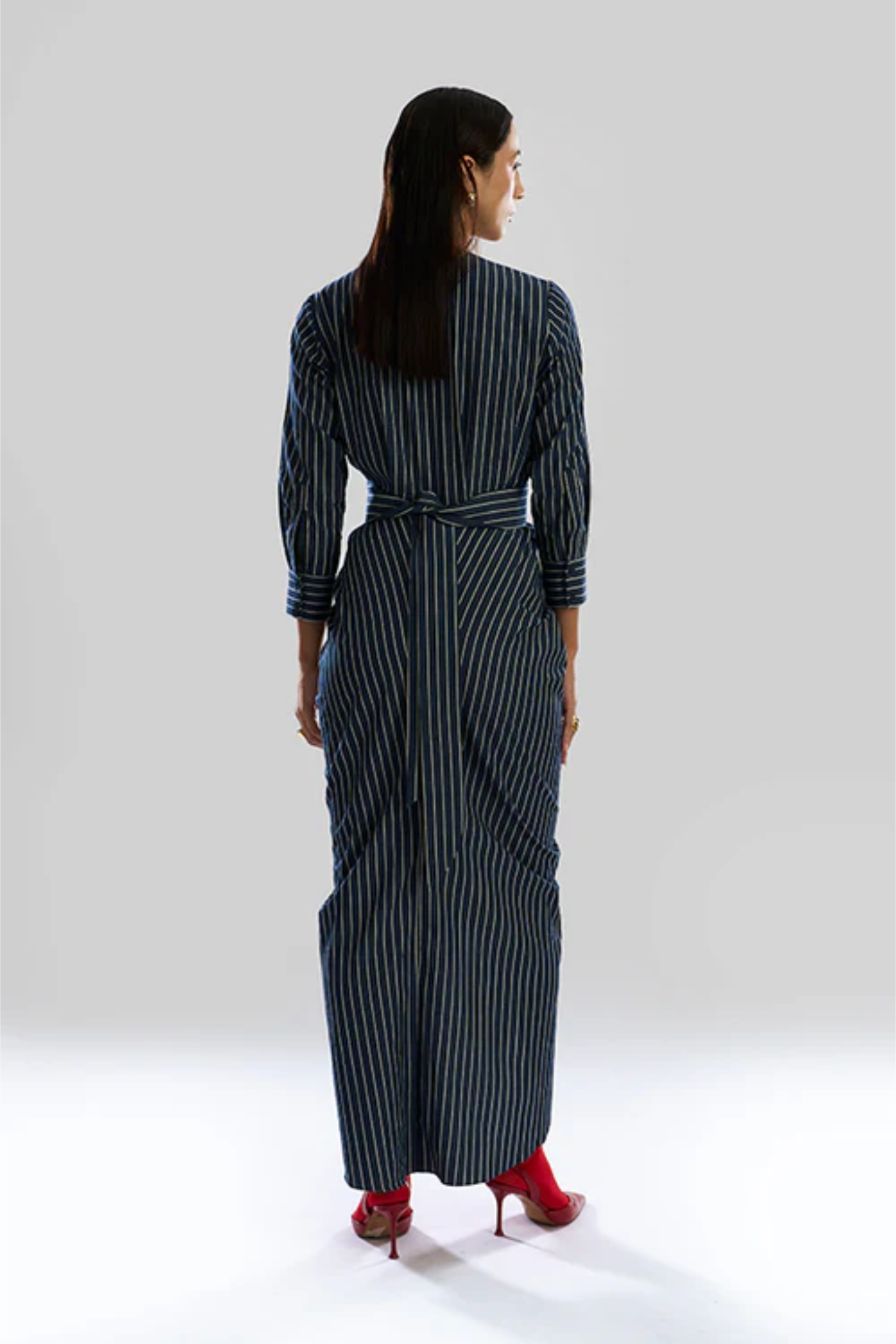Offset Denim Stripe Dress